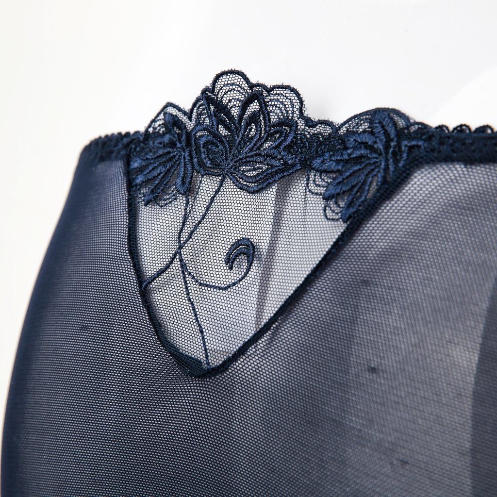 Sexy Lace Bra Set for Women - Sheer & Comfortable Underwear (Navy Blue, 38B) | Perfect for Date Nights & Special Occasions