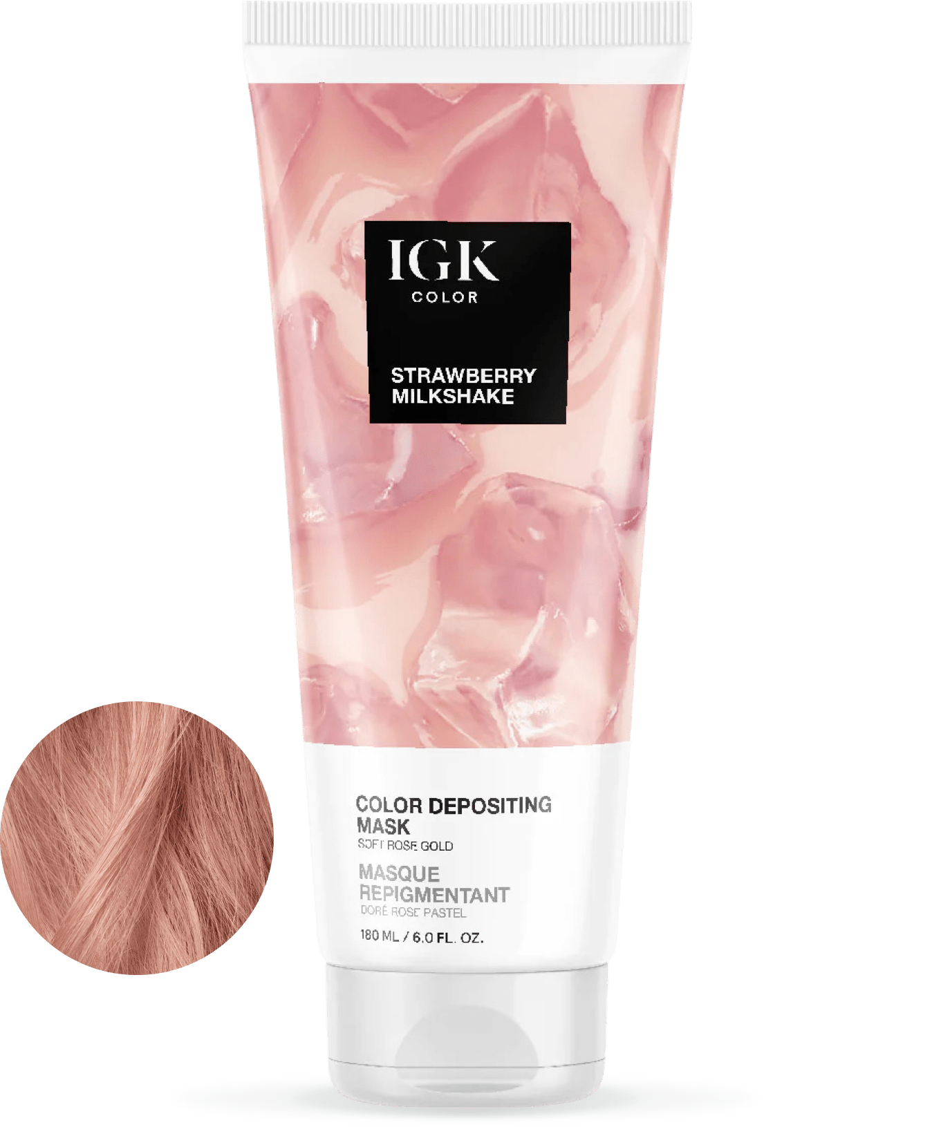 Strawberry Milkshake Color Depositing Hair Mask - Semi-Permanent Conditioning Treatment for Vibrant Hair - Perfect for Brunettes & Color Refresh at Home