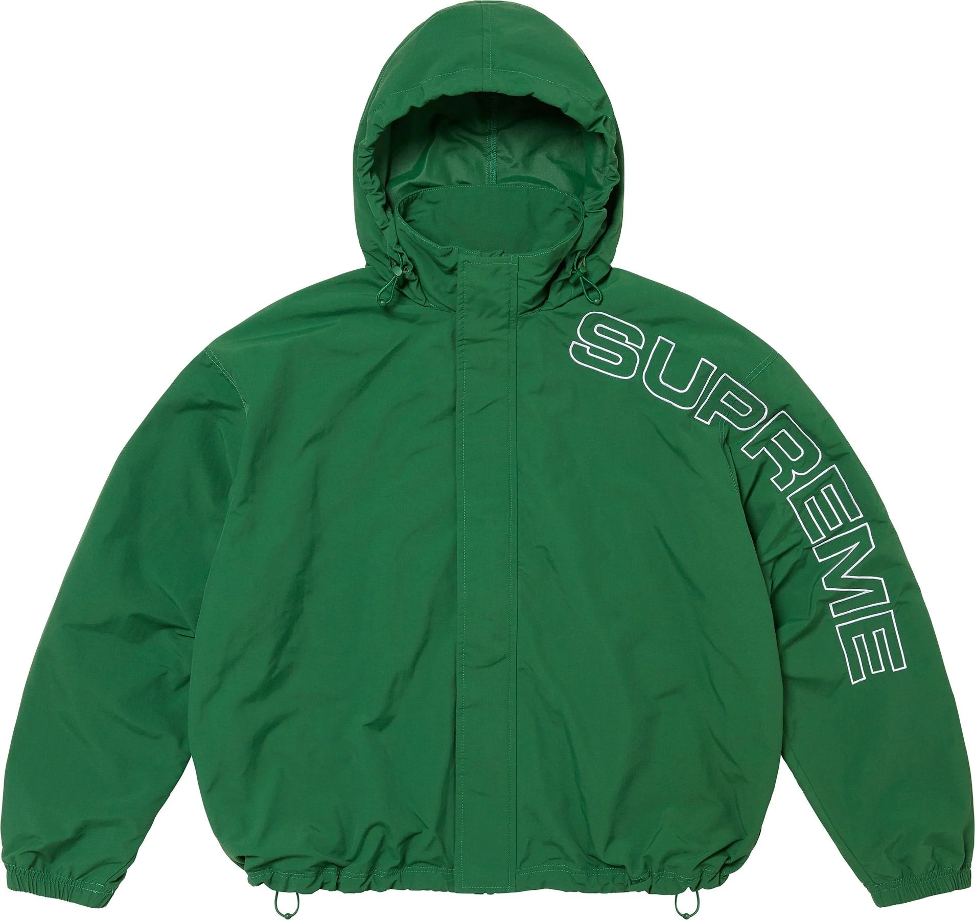 Supreme Spellout Embroidered Track Jacket - Green Athletic Running Jacket for Men & Women | Perfect for Gym, Jogging & Streetwear Fashion