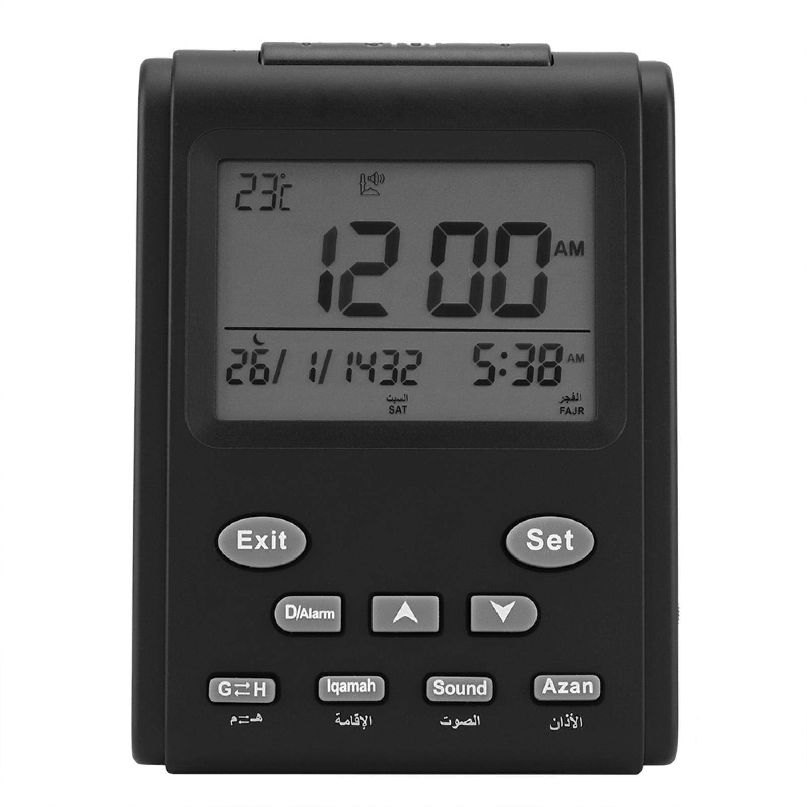 Digital Islamic Prayer Clock - Accurate Salah Times, Qibla Direction & Alarm - Perfect for Muslim Home, Bedroom, Mosque & Office Decor