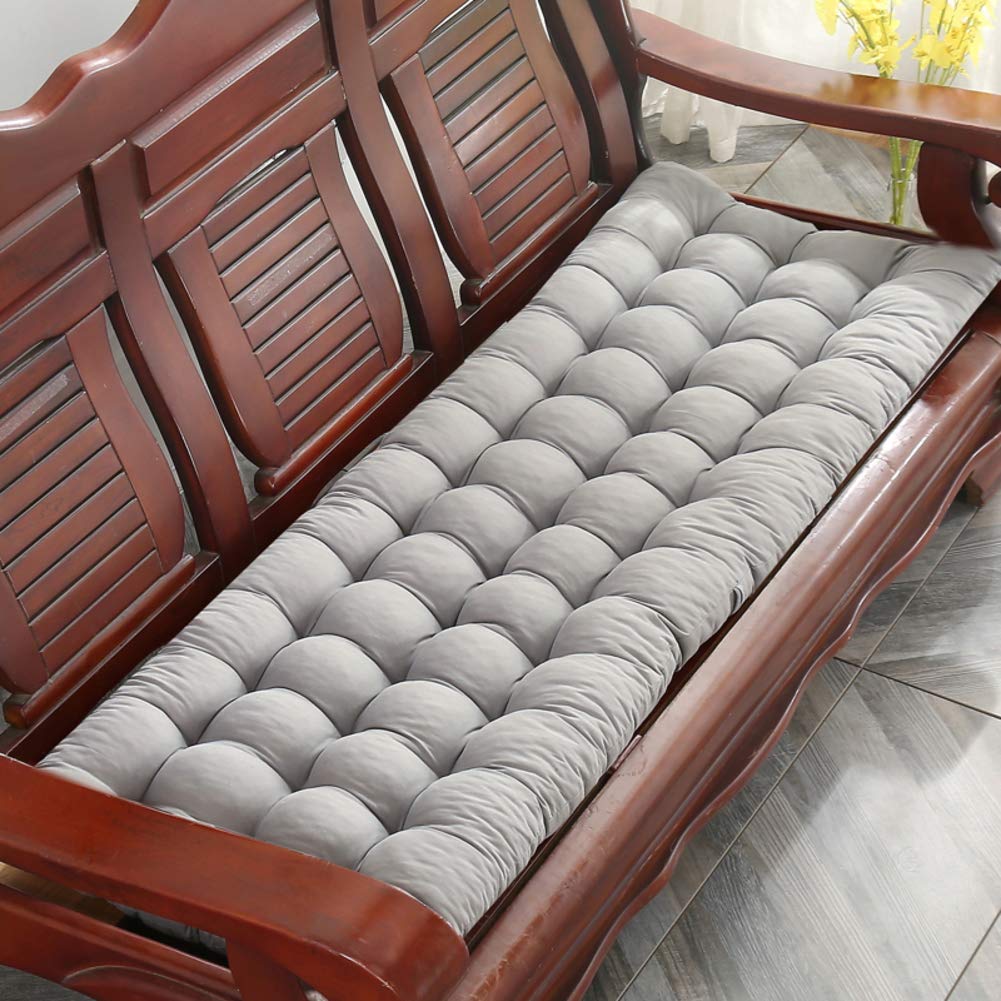 Premium Thickened Solid Wood Bench Cushion - Non-Slip Patio & Rocking Chair Cushion for Indoor/Outdoor Use - Water-Resistant Gray Seat Cushion 48x150cm (19x59in) - Perfect for Garden, Deck, Porch & Living Room Furniture