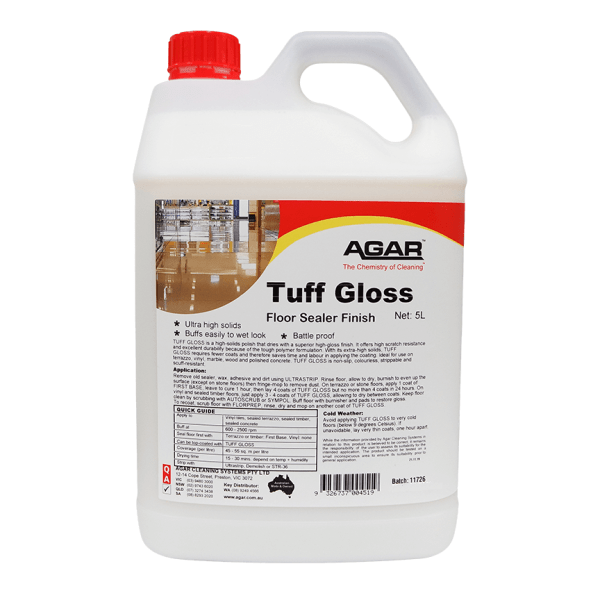 Agar Tuff Gloss Floor Polish and Sealer - High Shine Protective Coating for Hardwood, Tile & Laminate Floors - Perfect for Homes, Offices & Commercial Spaces