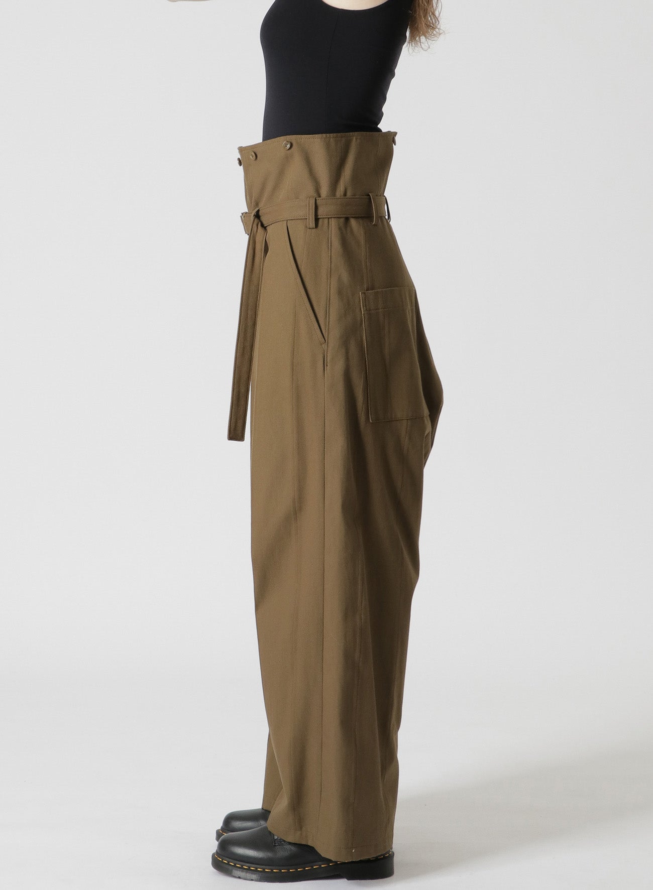 DOBBY Women's High Waist Chino Pants with Belt - Casual Office Work Trousers for Business & Everyday Wear