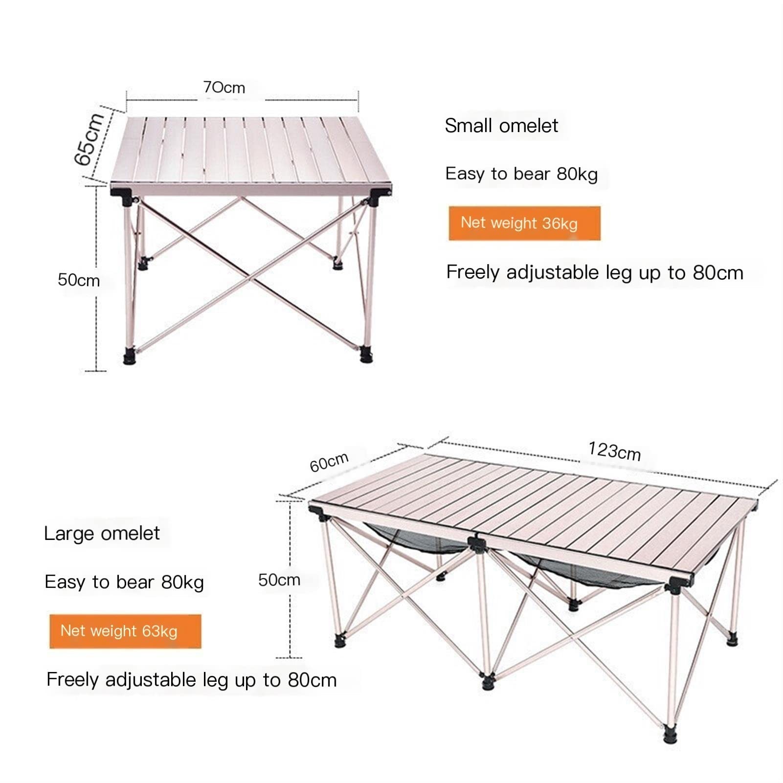 Portable Folding Camping Table - Lightweight Aluminum Alloy Picnic BBQ Table with 2 Chairs (Gold) - Perfect for Outdoor Adventures, Backyard Parties & Beach Trips