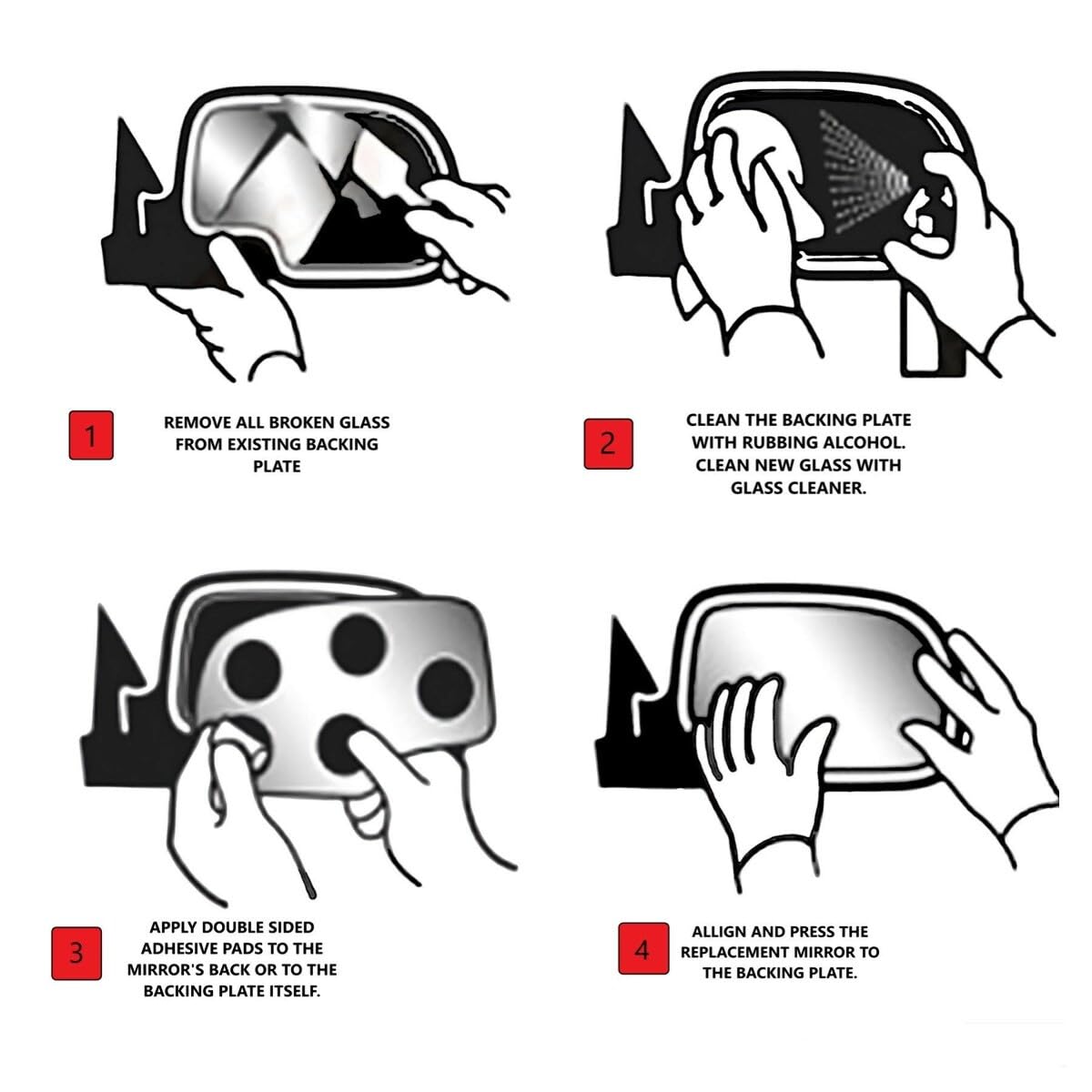 VAM Fits 2008-2017 Buick Enclave Left Driver Side Mirror Glass Replacement with Heating & Auto-Dim Feature - Perfect for Winter Driving & Nighttime Safety