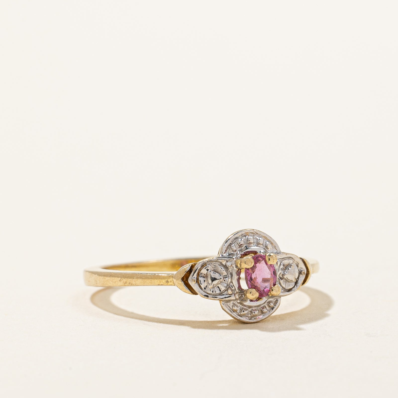 Two Tone Gold Ruby Ring - 0.14ct Genuine Ruby, Size 6, Dainty Women's Jewelry for Engagement, Anniversary & Special Occasions