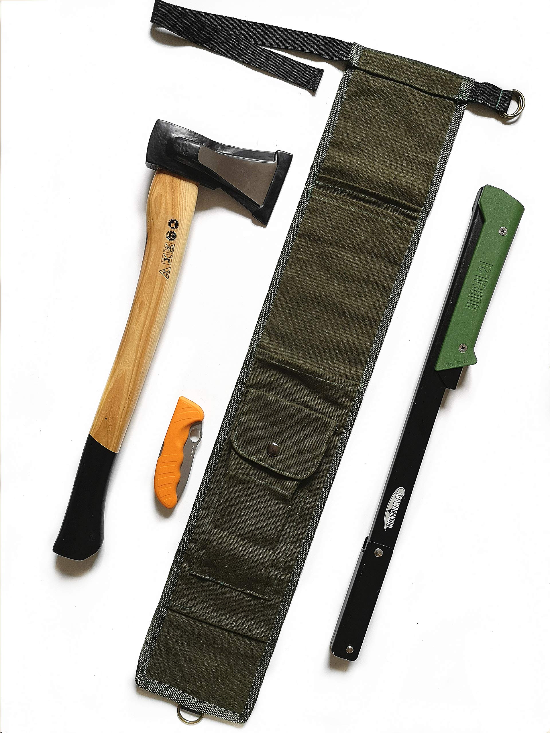 TIPU Axe and Saw Sling - Durable Canvas Sheath for BOREAL21 Folding Bow Saw, Agawa Saw & Bucksaw - Perfect for Camping, Hiking, and Outdoor Woodcutting Adventures