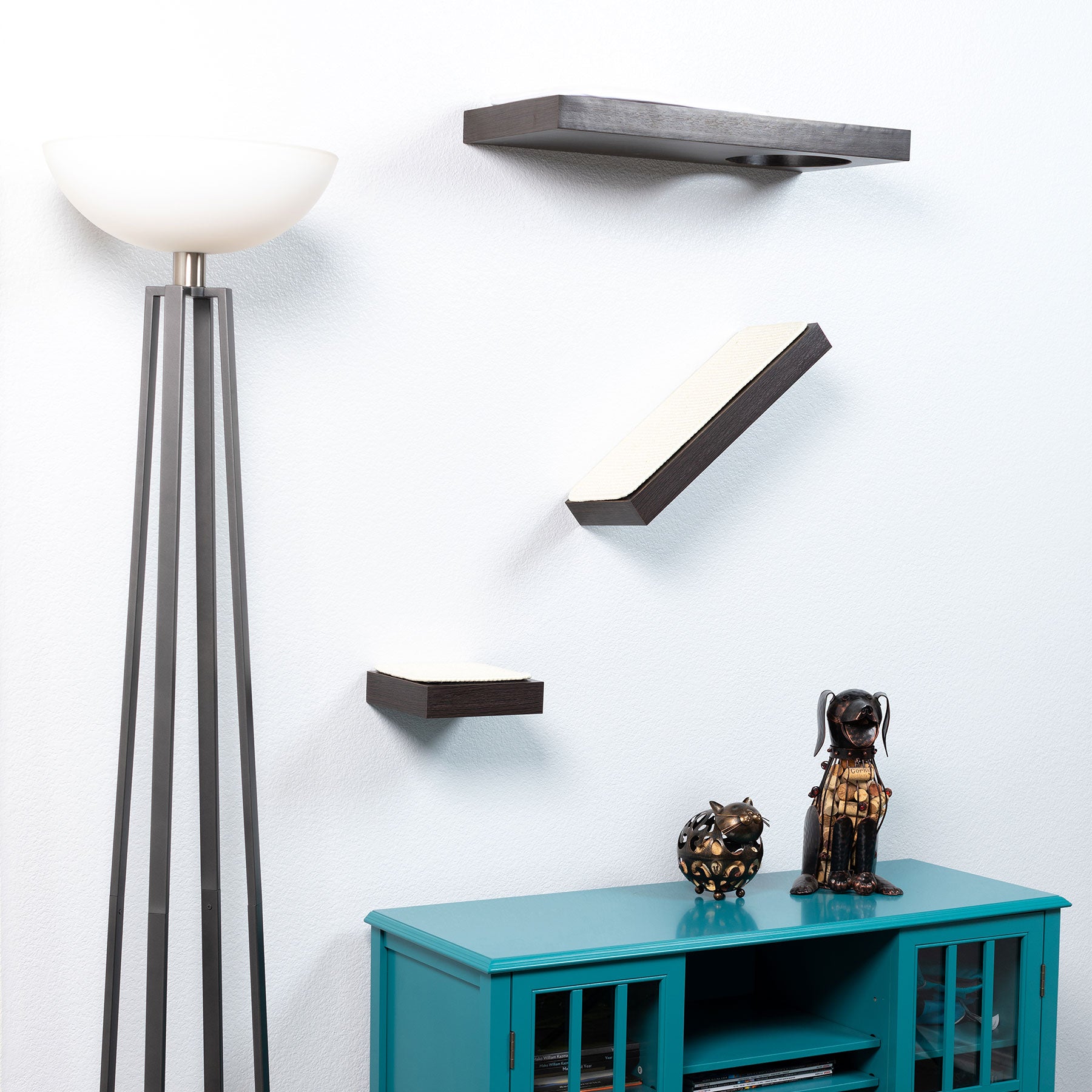 PetFusion Wall-Mounted Cat Activity Shelves - Climbing & Perching Wall Shelves for Indoor Cats - Perfect for Play, Rest & Exercise in Small Spaces
