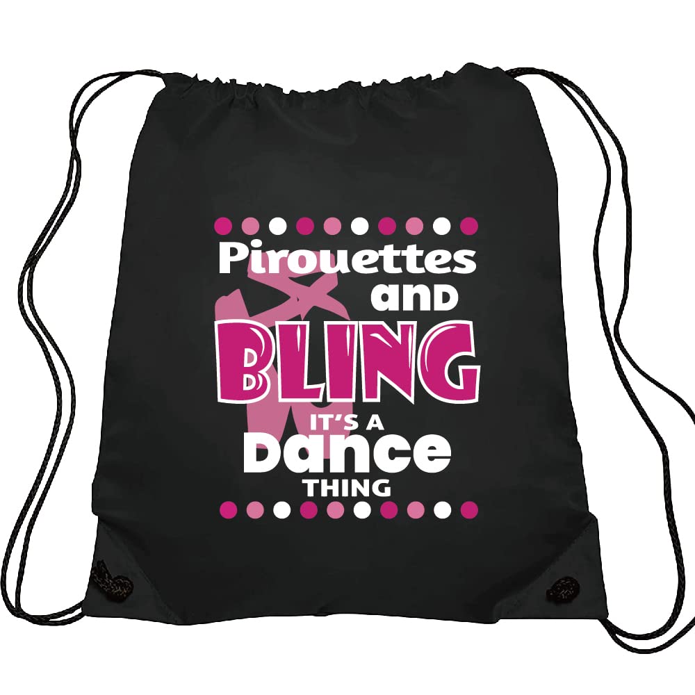 Haizct Sparkly Pirouette Drawstring Backpack - Ballet Dance Bag for Yoga & Rehearsal | Perfect Gift for Dancers & Actors | Great for Dance Classes, Gym & Travel
