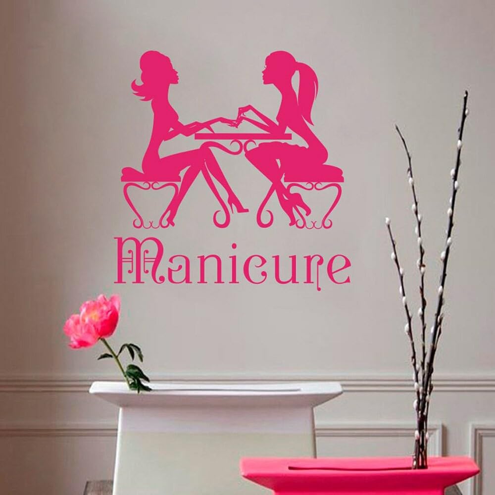 Premium Vinyl Wall Decal for Nail Salon & Beauty Salon - Manicurist Themed Decorative Sticker - Perfect for Salon Decor, Spa Interior Design, and Home Nail Station Setup