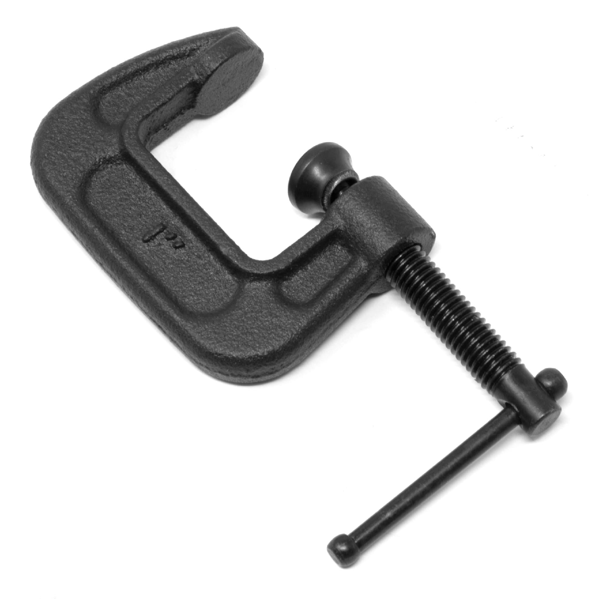 Heavy Duty Cast Iron C Clamps 4 Pack - 1 Inch Jaw Opening, 0.8 Inch Throat Depth - Ideal for Woodworking, Metalworking & DIY Projects