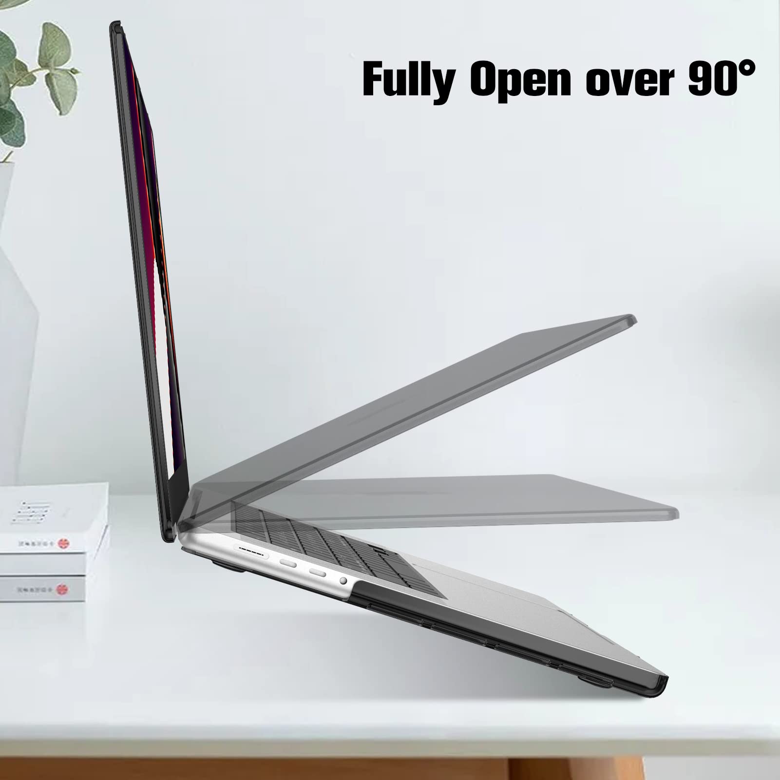Fintie Protective Hard Shell Case for MacBook Pro 16 Inch (2021-2024 Models A2485/A2780/A2991/A3186/A3403) - Snap On Cover Compatible with M1/M2/M3/M4 Pro/Max Chip - Crystal Black | Slim Lightweight Design for Work, Travel & School Protection
