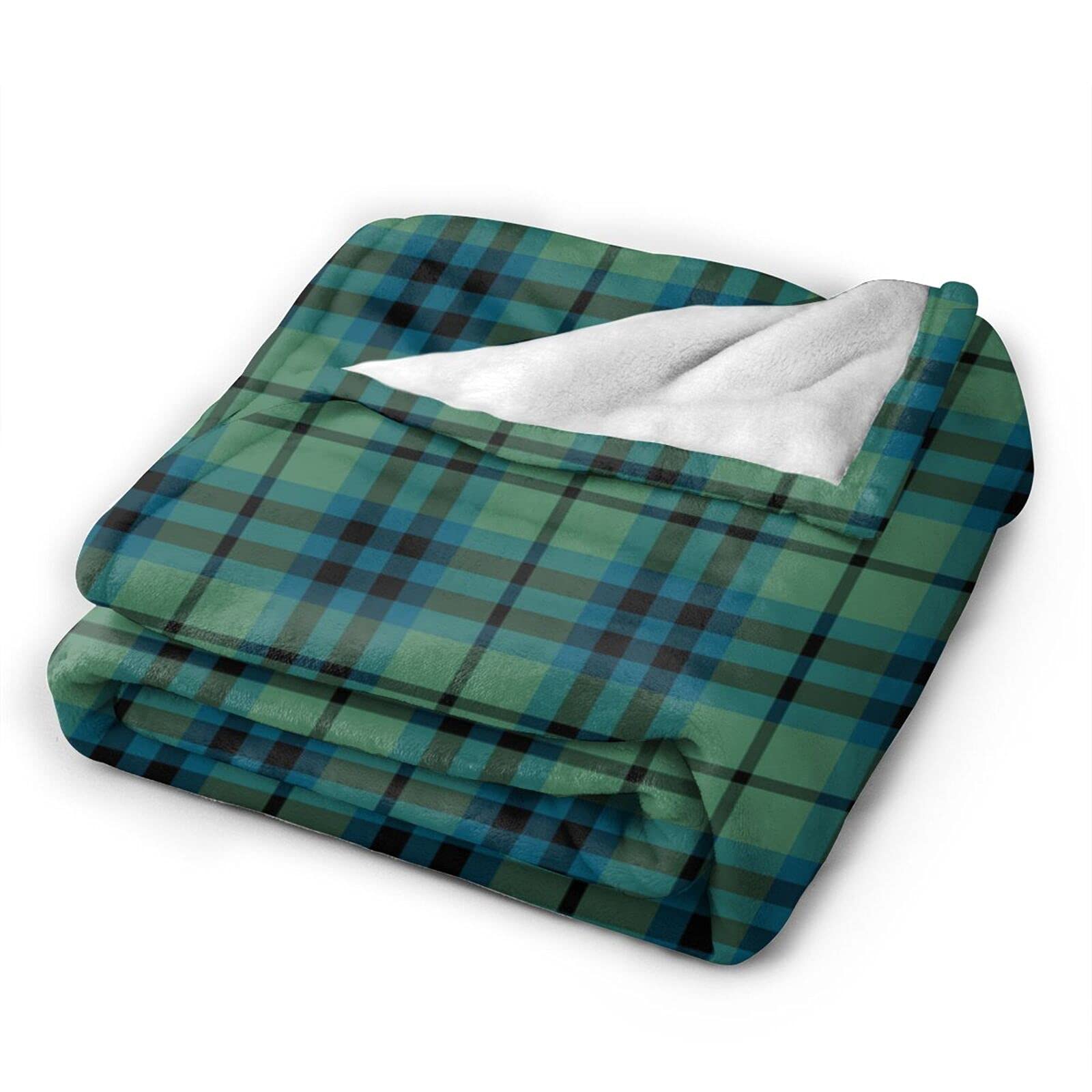 Clan Keith Light Green Ancient Scottish Tartan Fleece Blanket - Super Soft & Comfortable 80