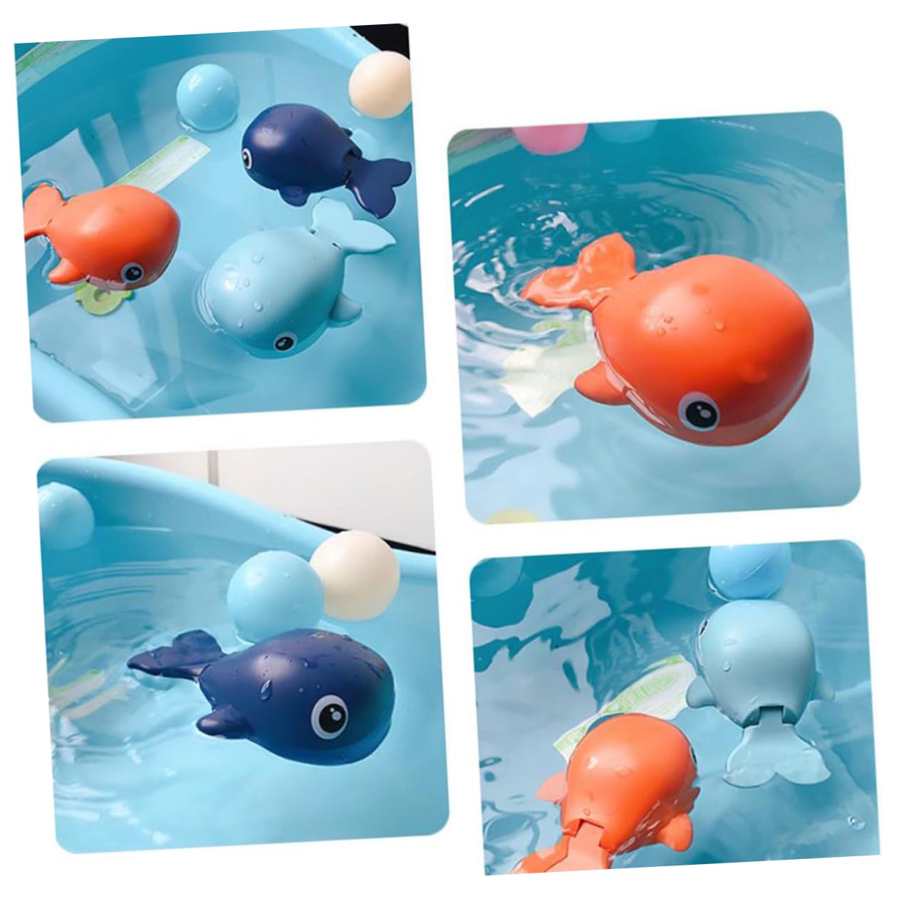 FAVOMOTO 6-Piece Baby Bath Toy Set - Wind-Up Swimming Crab & Whale Bath Toys for Toddlers - Fun Bathtime Learning Toys for Kids (Perfect for Sensory Play & Early Childhood Development)