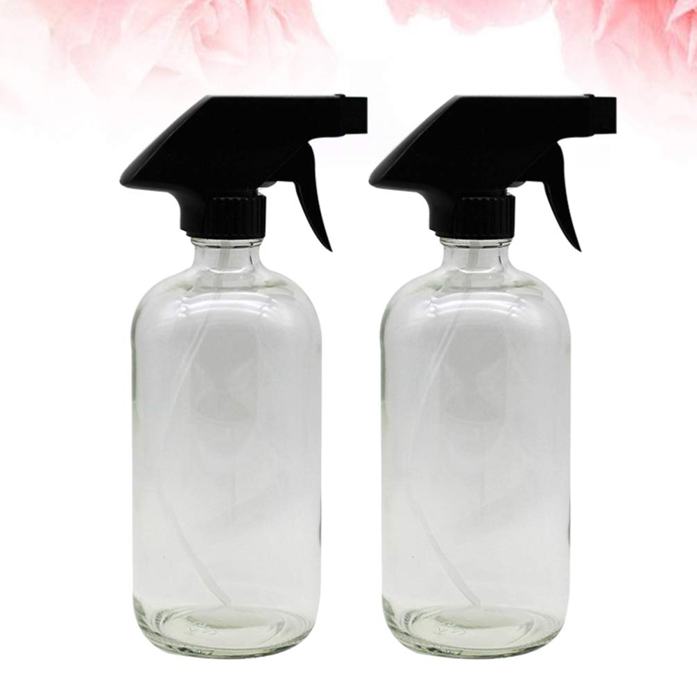 Lurrose 2-Pack 250ml Glass Spray Bottles - Refillable Essential Oil Bottles for Aromatherapy, Cleaning Products, Misting Plants | Trigger Sprayer with Fine Mist | Perfect for DIY, Home, Kitchen & Travel Use