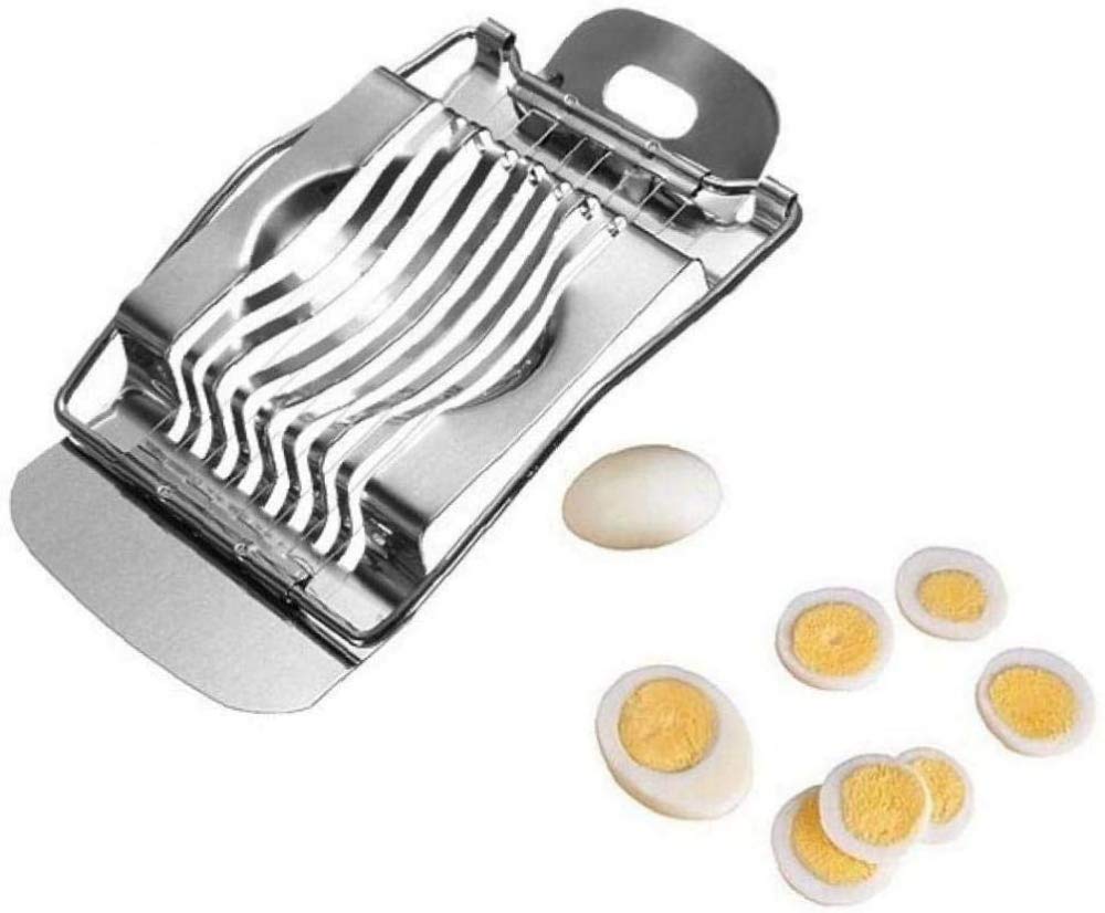 Premium Stainless Steel Egg Cutter Tool for Kitchen - Multi-Purpose Egg, Mushroom & Tomato Slicer - Perfect for Restaurants, Cooking, Meal Prep & Salad Garnishing