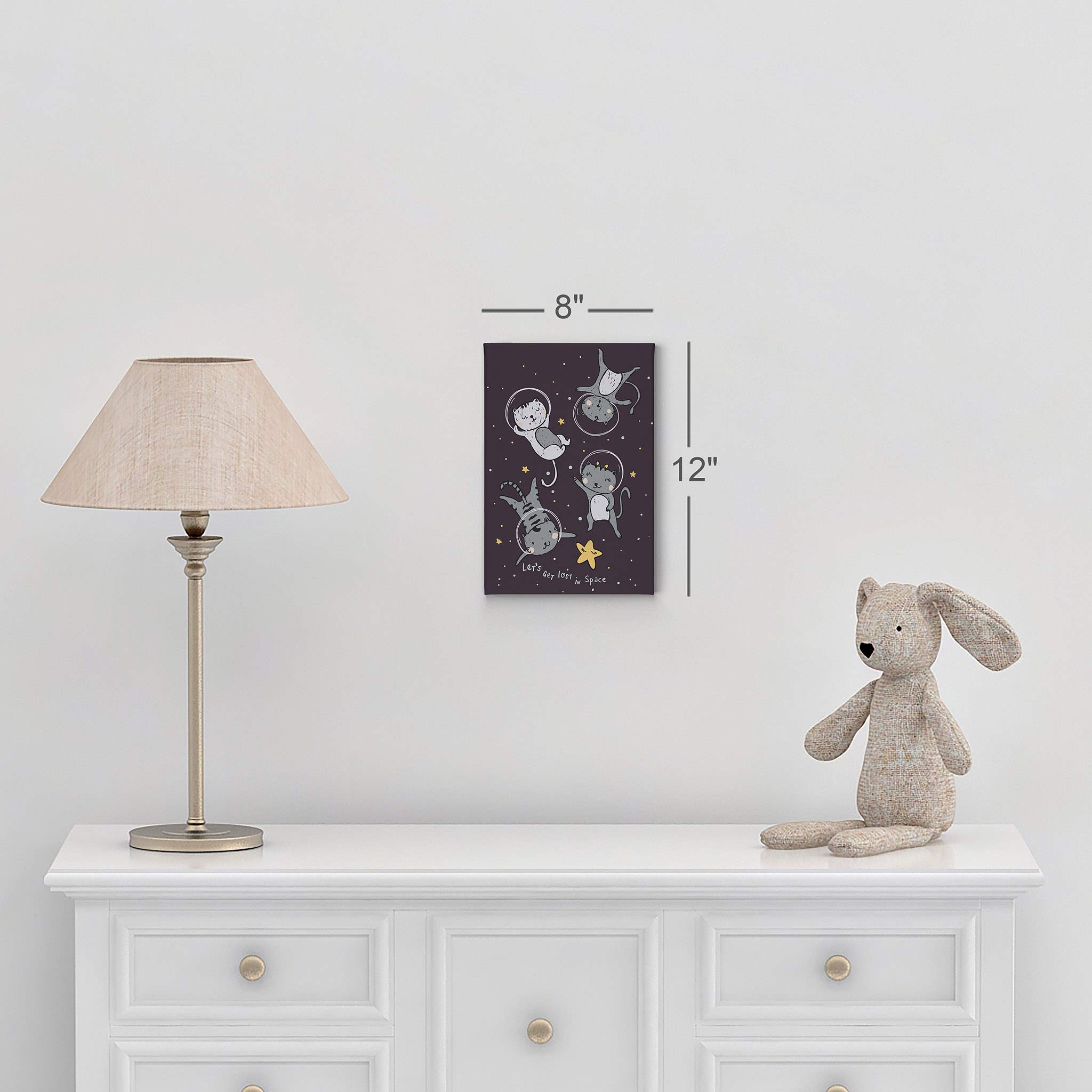 Astronaut Cats in Space Canvas Wall Art - 40x30 Inch Ready to Hang Space-Themed Nursery Decor | Kids Room Decor, Baby Room Wall Art | Made in USA | Perfect for Space-Themed Bedrooms & Playrooms