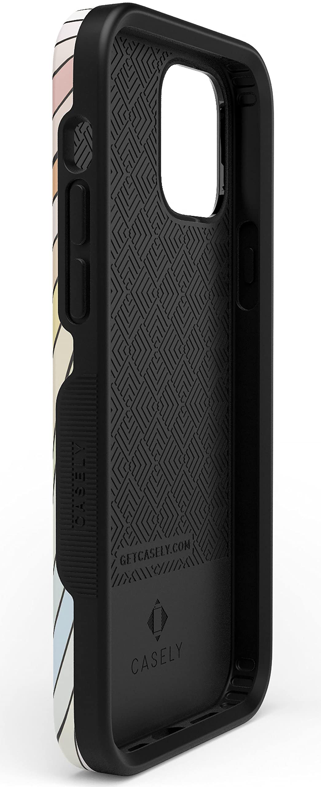 Casely iPhone 11 Pro Case - Pastel Rainbow Lined Protective Cover | Shockproof & Slim Design | Perfect for Beach, Travel & Everyday Use