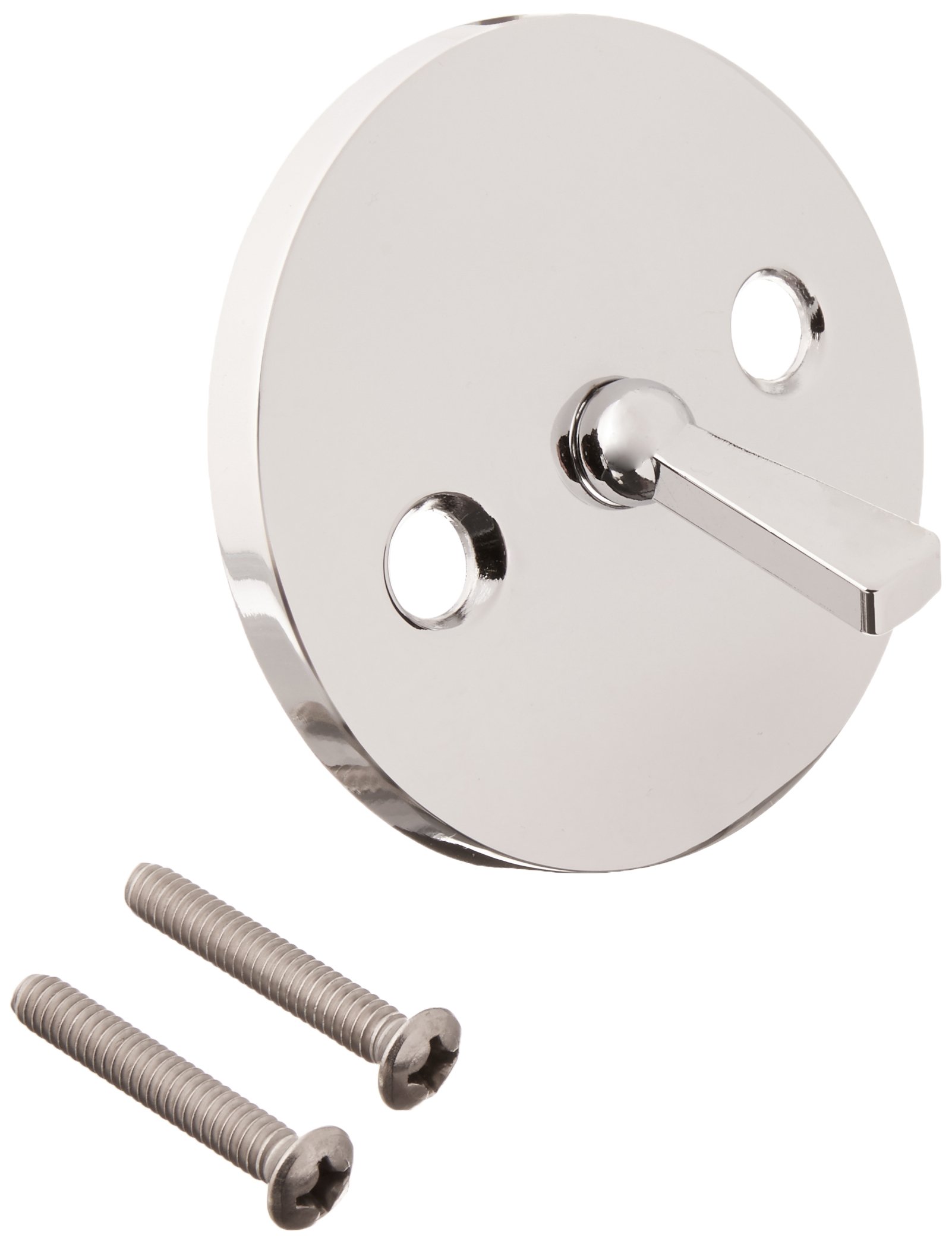 LASCO 03-1409 Oversized Chrome Bathtub Trip Lever Plate with Screws - Durable Drain Cover for Bathroom & Shower Drain Repair