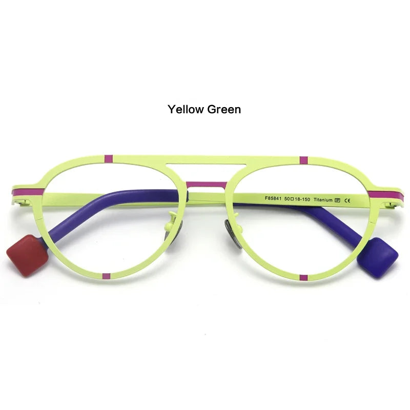Aror Unisex Full Rim Oval Double Bridge Titanium Acetate Eyeglasses 4158 - Lightweight & Durable Frame for Men & Women - Perfect for Office, Reading & Everyday Wear