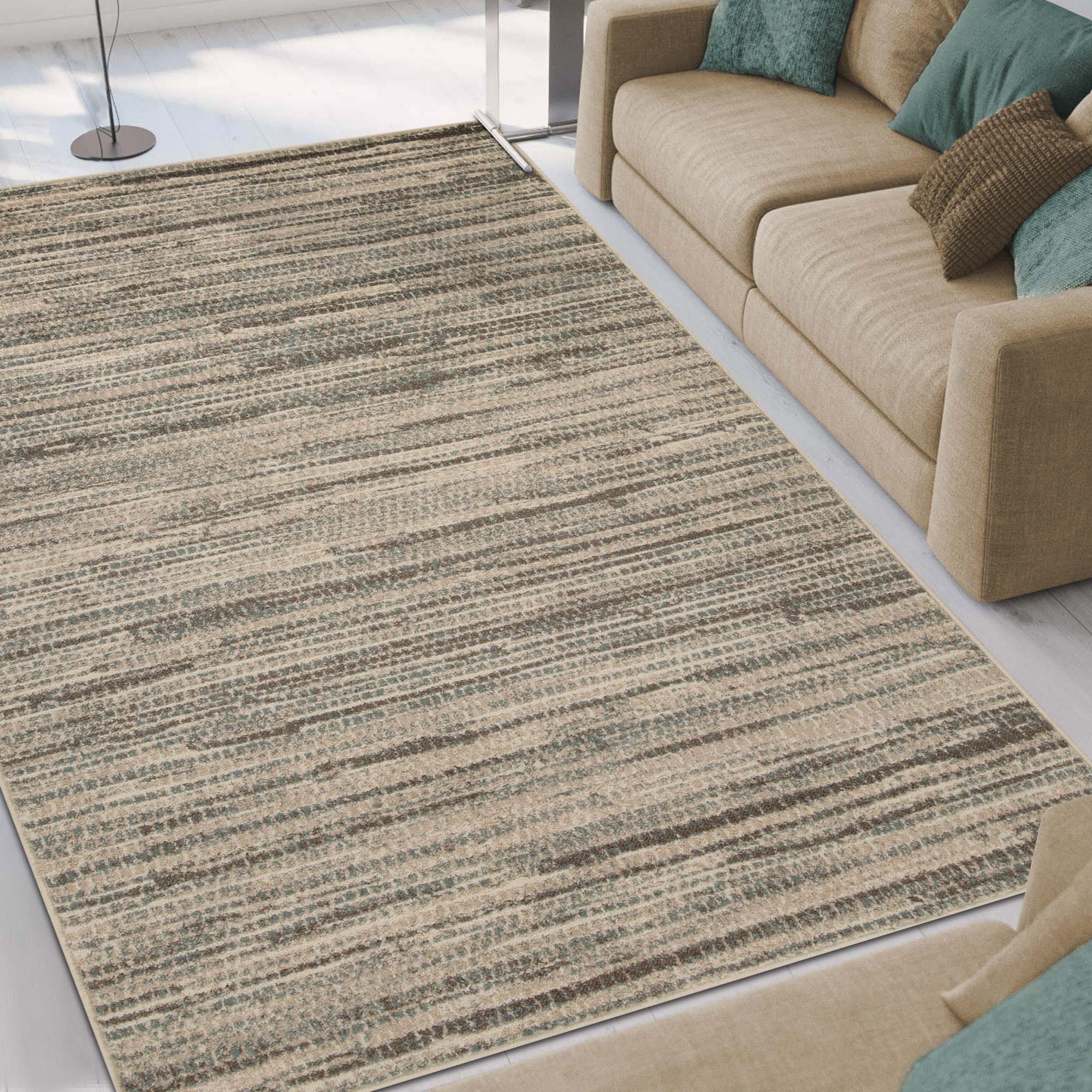 Montauk Striped Pastel Indoor Area Rug - Soft & Stylish Non-Slip Living Room Carpet for Bedroom, Nursery & Dorm Decor