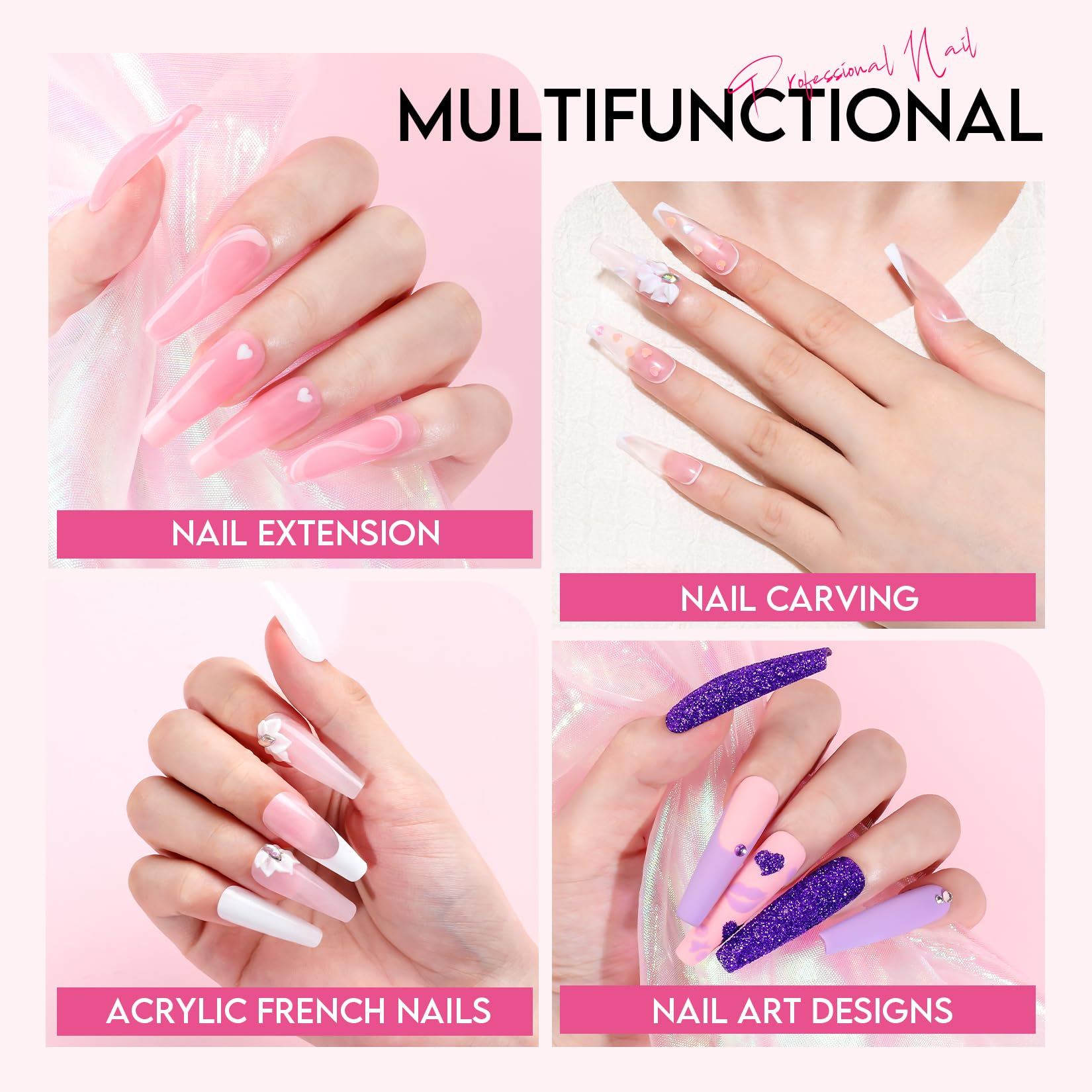 Morovan Professional Acrylic Nail Kit for Beginners - Complete Starter Set with All Nail Supplies & Tools | Perfect for Home Manicures, Salon Use & DIY Nail Art