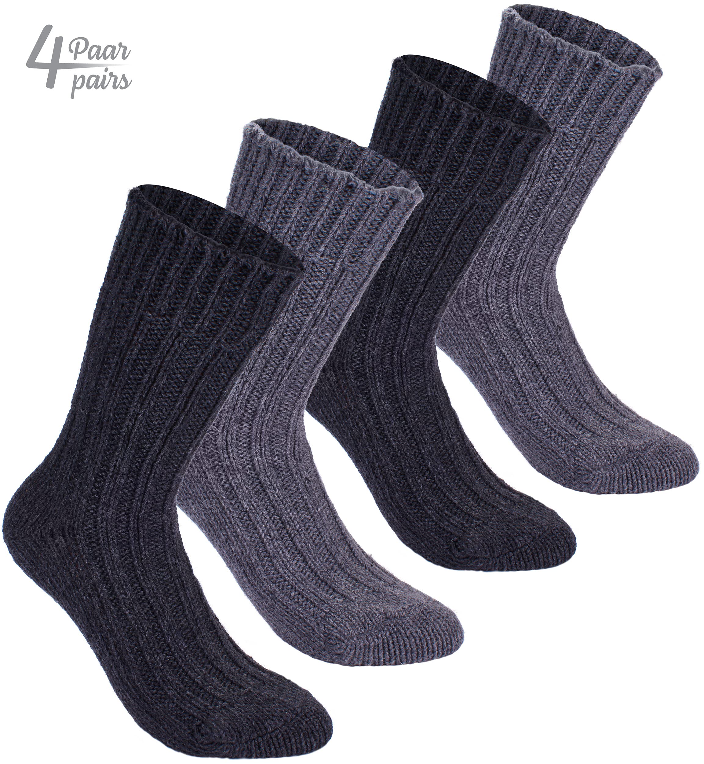 Premium Alpaca Wool Socks for Men & Women - Ultra Soft & Warm Winter Socks (4 Pairs) - Perfect for Hiking, Travel & Cold Weather Comfort