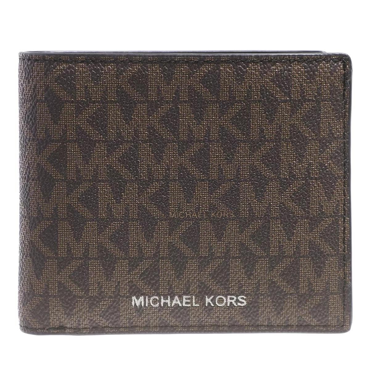 Michael Kors Greyson Genuine Leather Wallet for Men - Slim RFID Blocking Bifold Wallet with Multiple Card Slots & ID Window - Perfect for Everyday Use, Travel & Business (Brown)
