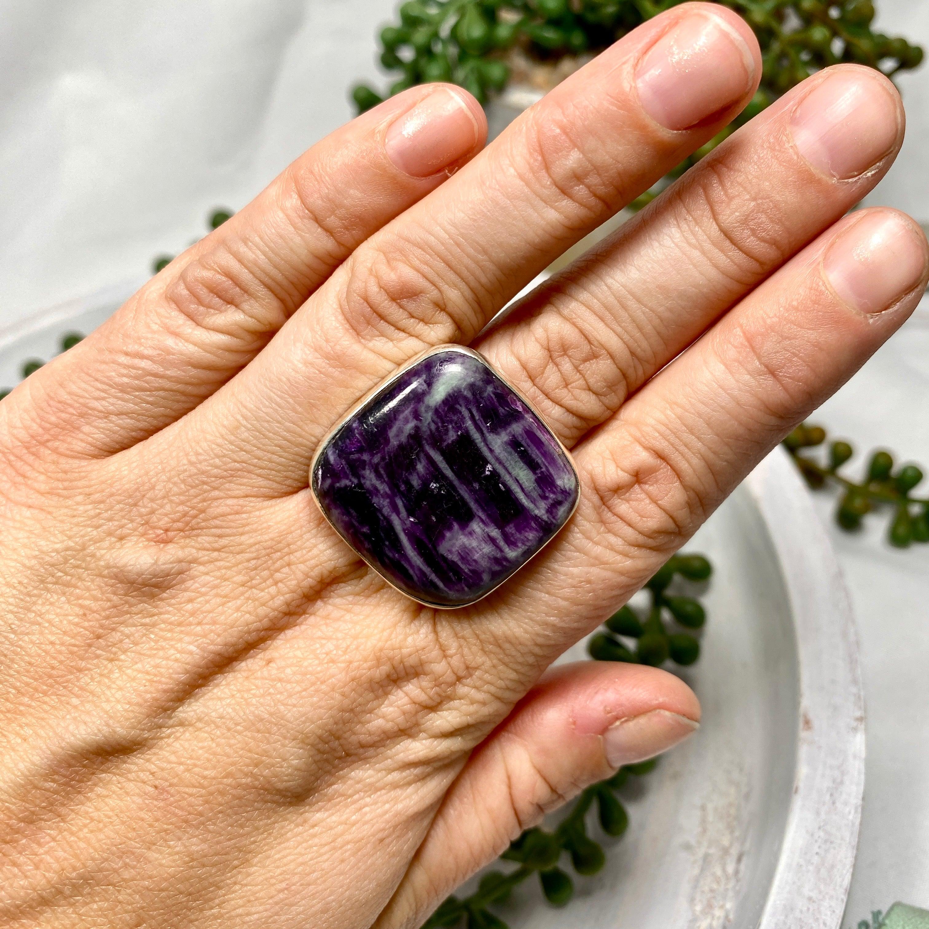 Kammererite Square Cabochon Ring Size 12 KRGJ2393 - Elegant Handmade Jewelry for Women, Perfect for Weddings & Special Occasions