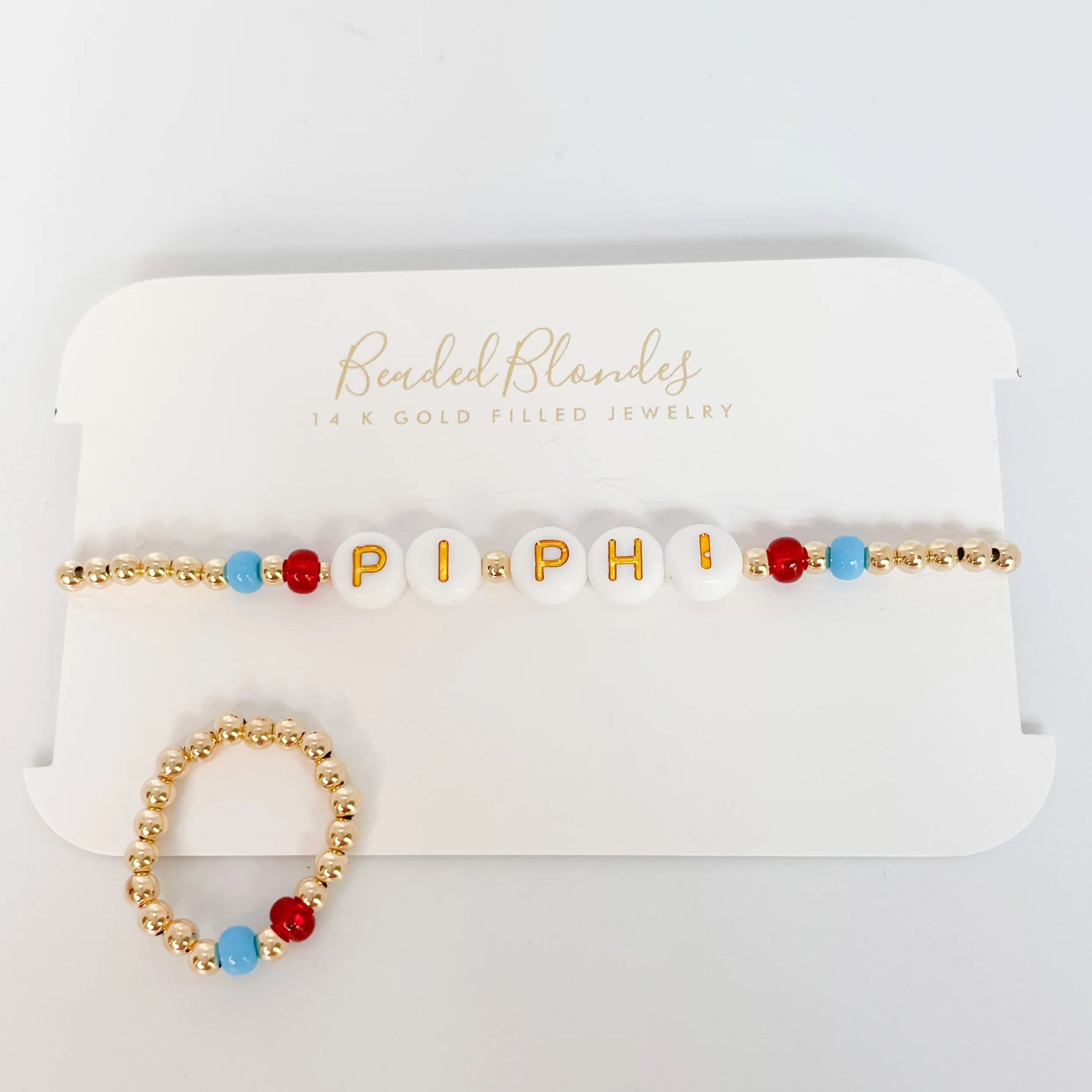 Pi Beta Phi Sorority Beaded Bracelet - Colorful Beaded Jewelry for Greek Life, Sisterhood Gifts & College Events
