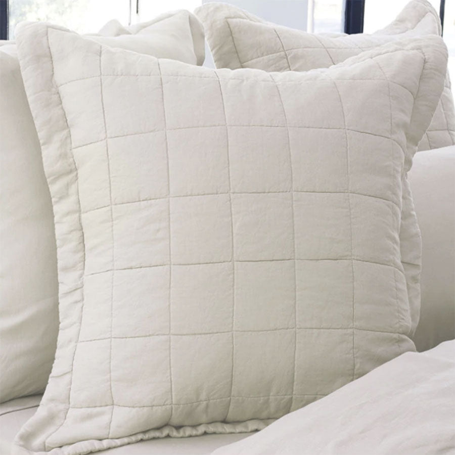 Sheridan Abbotson Flax Linen Quilted European Pillow Sham - Premium Bedding for Luxury Bedroom Decor & Guest Room Styling