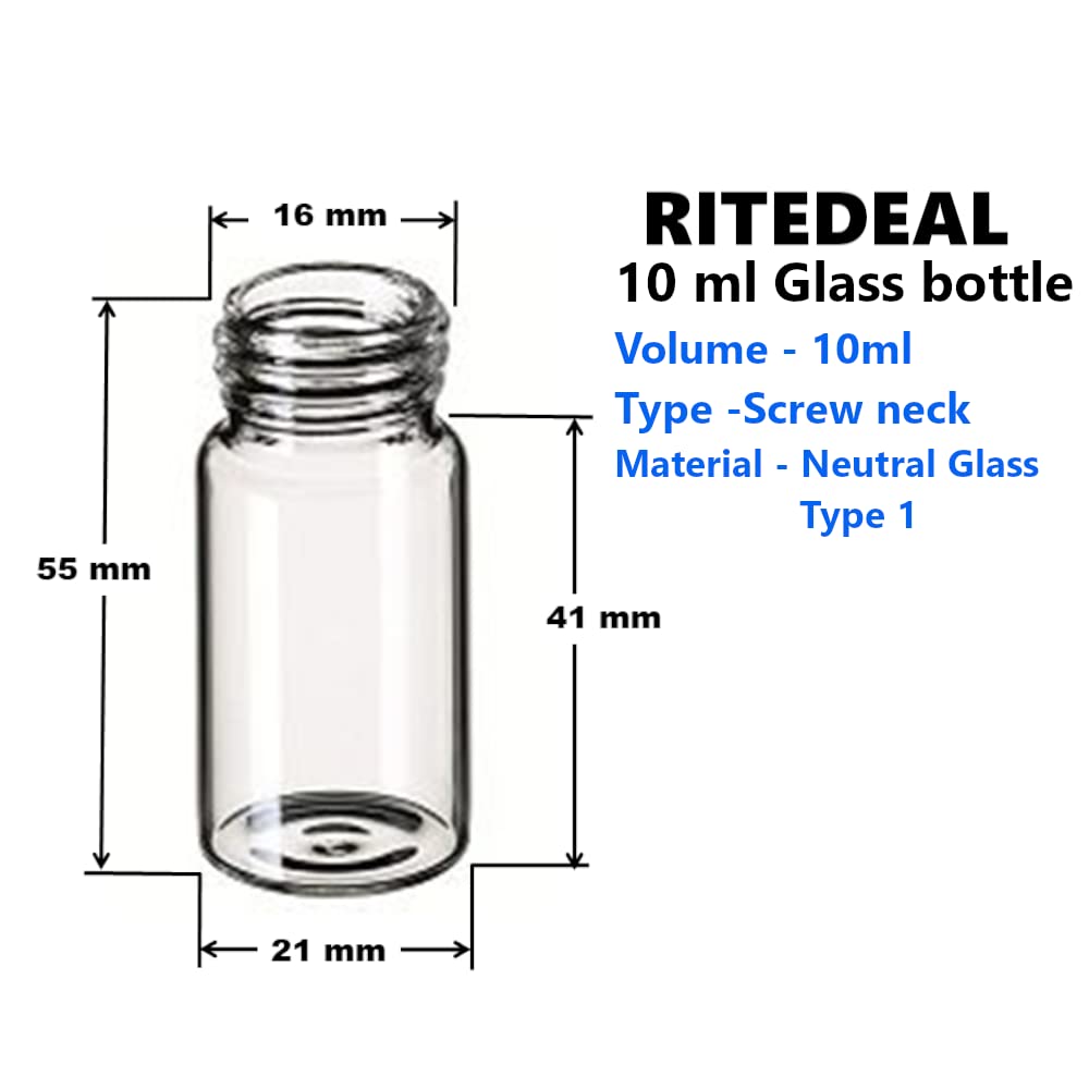 **RITEDEAL 10ml Clear Glass Bottles with Dropper - 10 Pack for Essential Oils, Medicines, Homeopathy - Airtight Screw Cap & Dropper Plug - Perfect for DIY, Travel, and Storage**