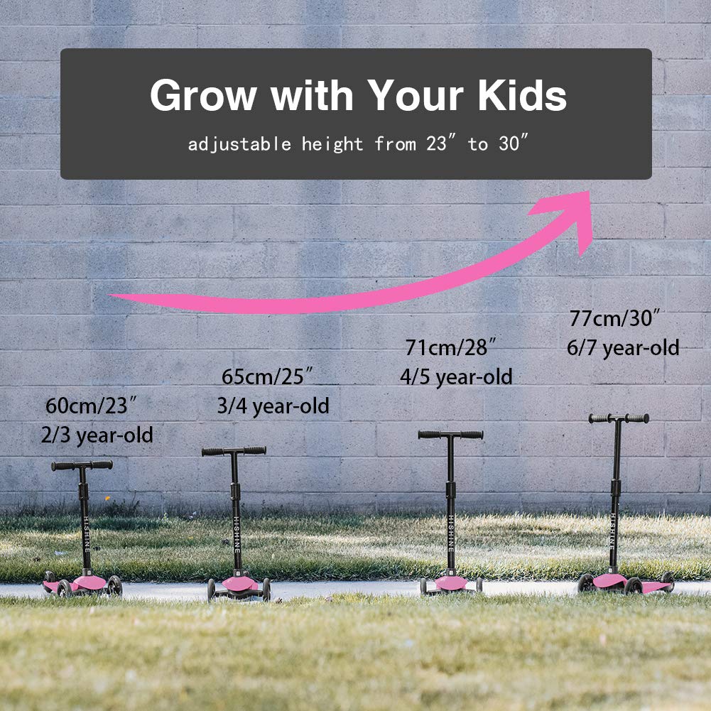 Best 3-Wheel Kick Scooter for Kids Ages 2-5 - Adjustable Height, Extra Wide Deck & LED Light-Up Wheels - Perfect for Toddler Boys & Girls Learning to Ride - Great for Park Rides, Neighborhood Fun & Preschool Commutes