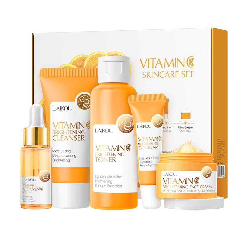 Vitamin C Skincare Set - 5-in-1 Hydrating Kit for Women & Men | Daily Facial Care