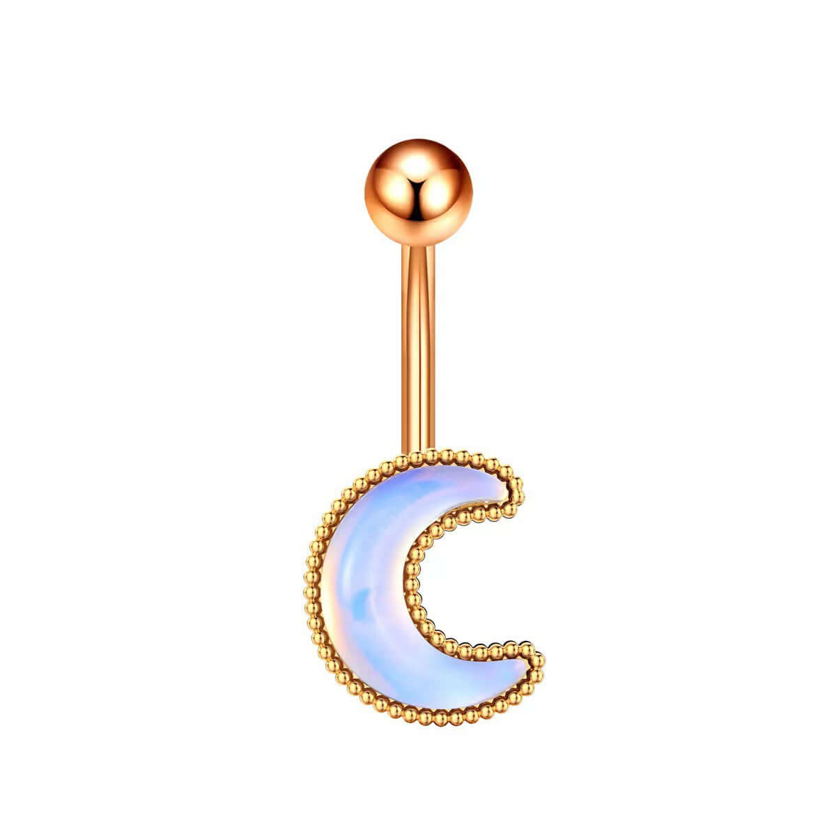 Glow in the Dark Belly Button Rings - Moon Star Design | Body Jewelry for Women | Perfect for Night Parties, Raves & Unique Fashion Looks