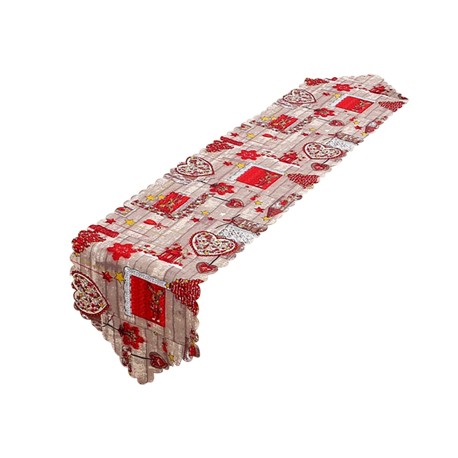 Christmas Table Runner 120 Inches - Holiday Table Decor for Christmas, Dining Room, Restaurant, Tea Party - Festive Cloth Art Flag for Seasonal Home Decorations