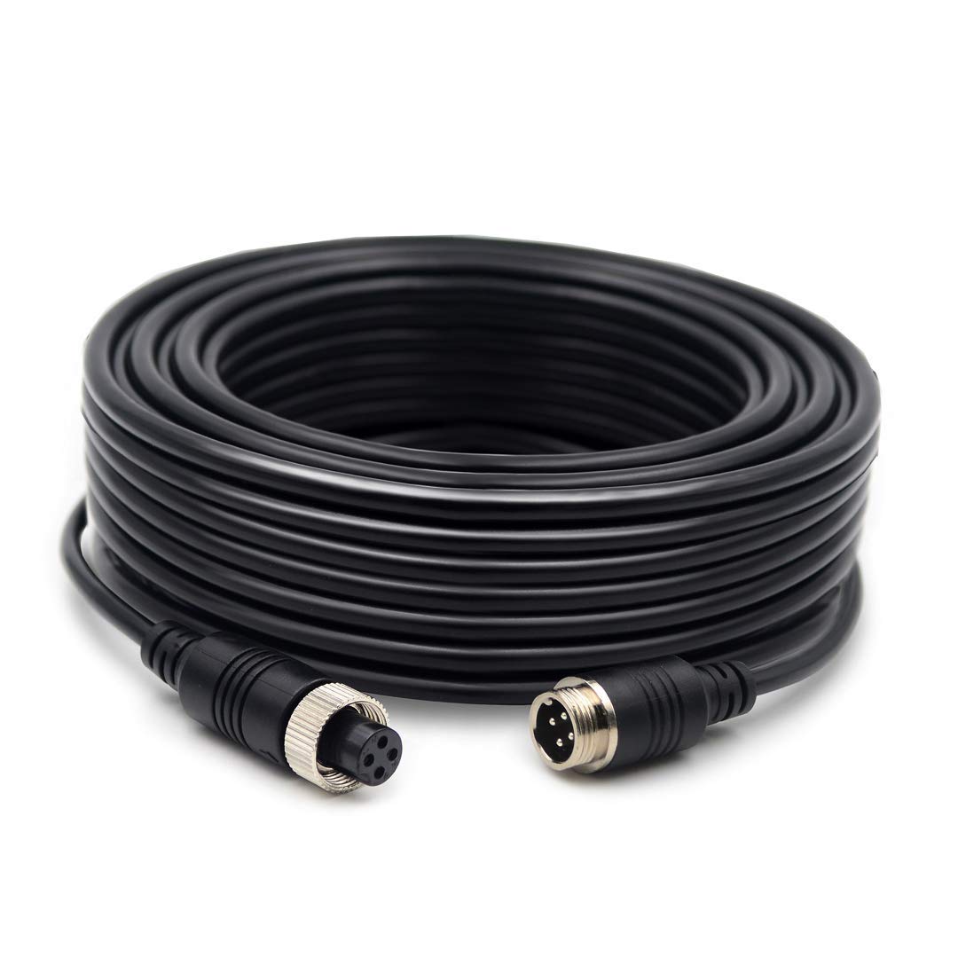34FT/10m Backup Camera Extension Cable - 4Pin Aviation Video Cable for Car & CCTV Rear View Camera Systems - Durable AV Extension Wire for Trucks, RVs, Trailers & Parking Assistance