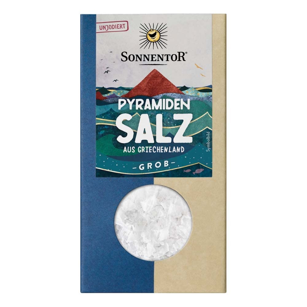 Sonnentor Coarse Pyramid Salt - 65g | Natural Gourmet Sea Salt for Cooking, Seasoning & Finishing Dishes | Perfect for Steaks, Salads & Homemade Bread