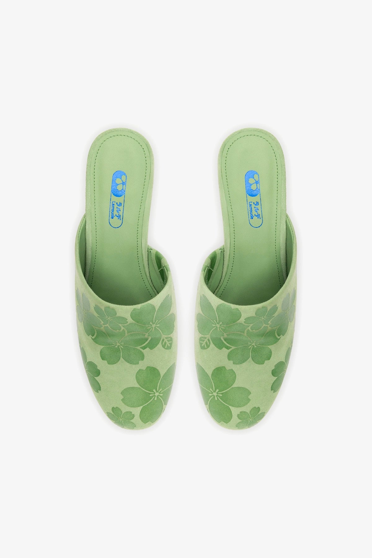 Venice Wedge Sandals in Pistachio & Sakura Print - Women's Suede Comfort Wedges for Spring & Summer Outfits | Perfect for Beach, Vacation, and Casual Wear