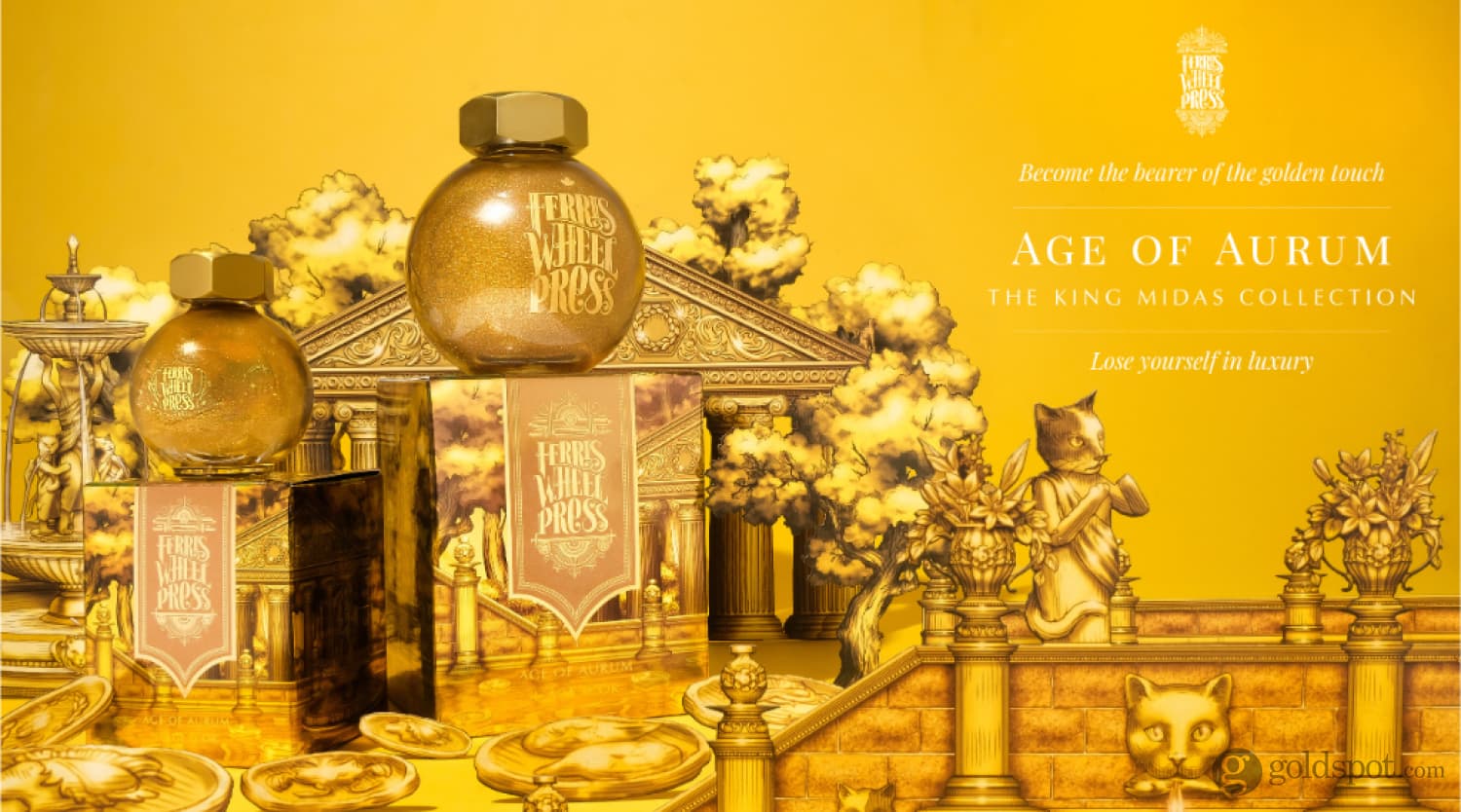 Ferris Wheel Press Age of Aurum Fountain Pen Ink - 20mL Bottle for Calligraphy, Journaling & Artistic Writing