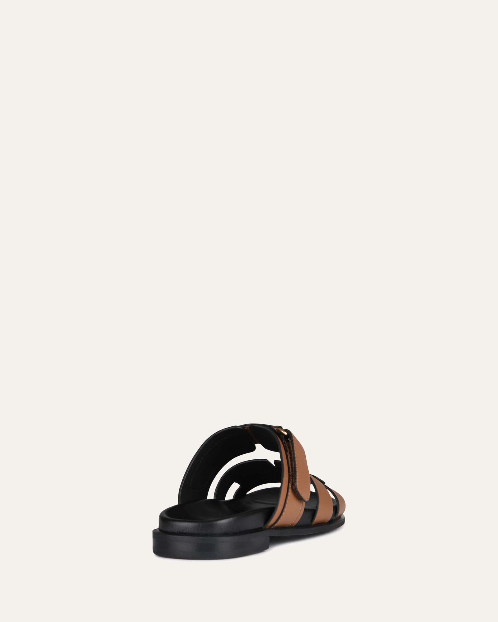 Hendix Flat Slides for Men & Women - Dark Tan Genuine Leather Comfortable Sandals | Perfect for Beach, Pool, Travel & Casual Wear