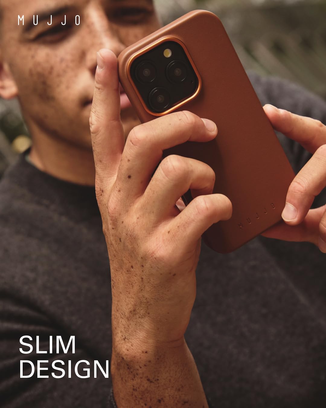 Mujjo Premium European Leather Phone Case for iPhone 16 Pro Max - MagSafe Compatible, Slim Protective Cover with Enhanced Camera Protection | Recycled Eco-Friendly Materials | Tan Brown | Perfect for Work, Travel & Everyday Use