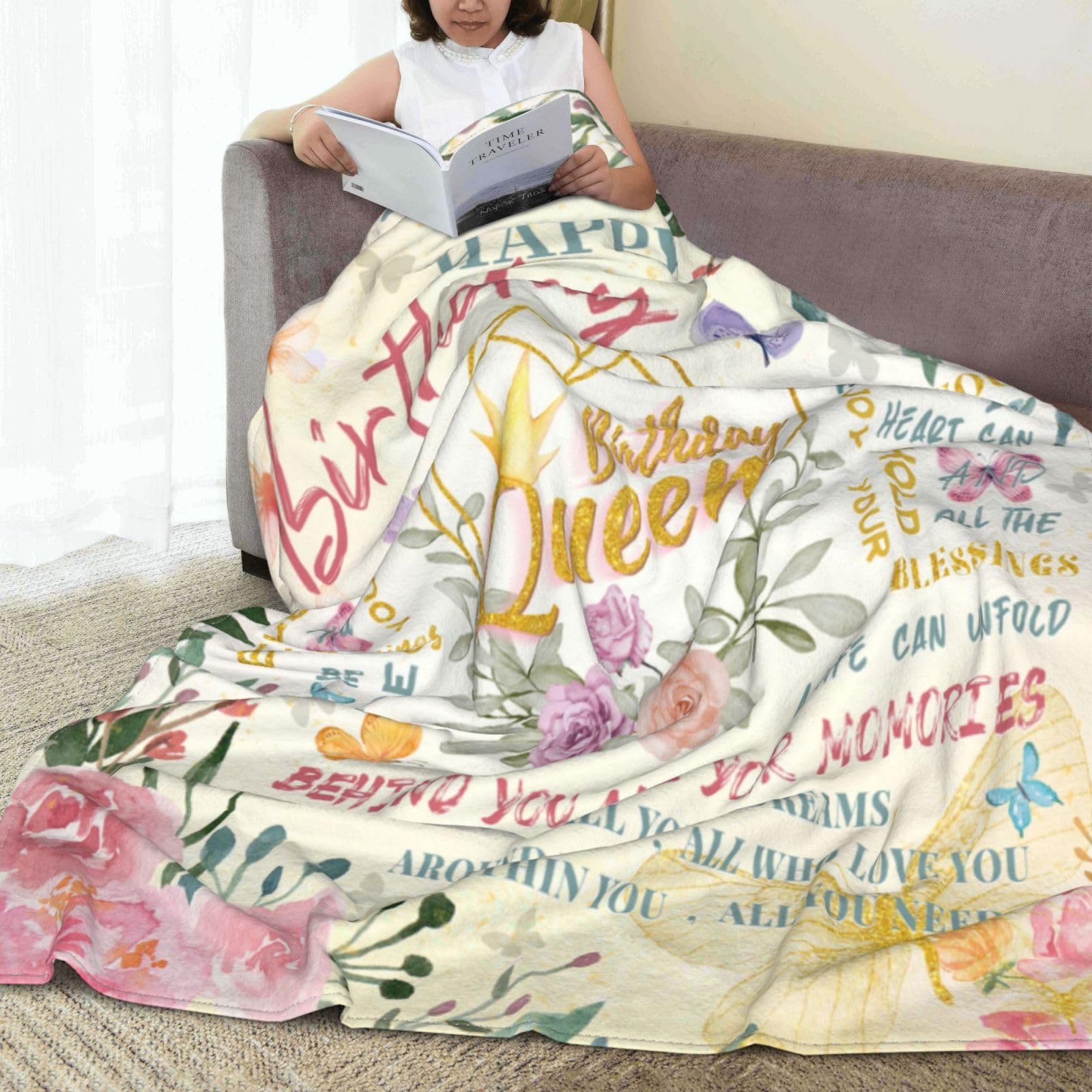 Soft Flannel Plush Birthday Throw Blanket 80