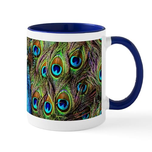 White/Navy Inside - Peacock Watch! Mug