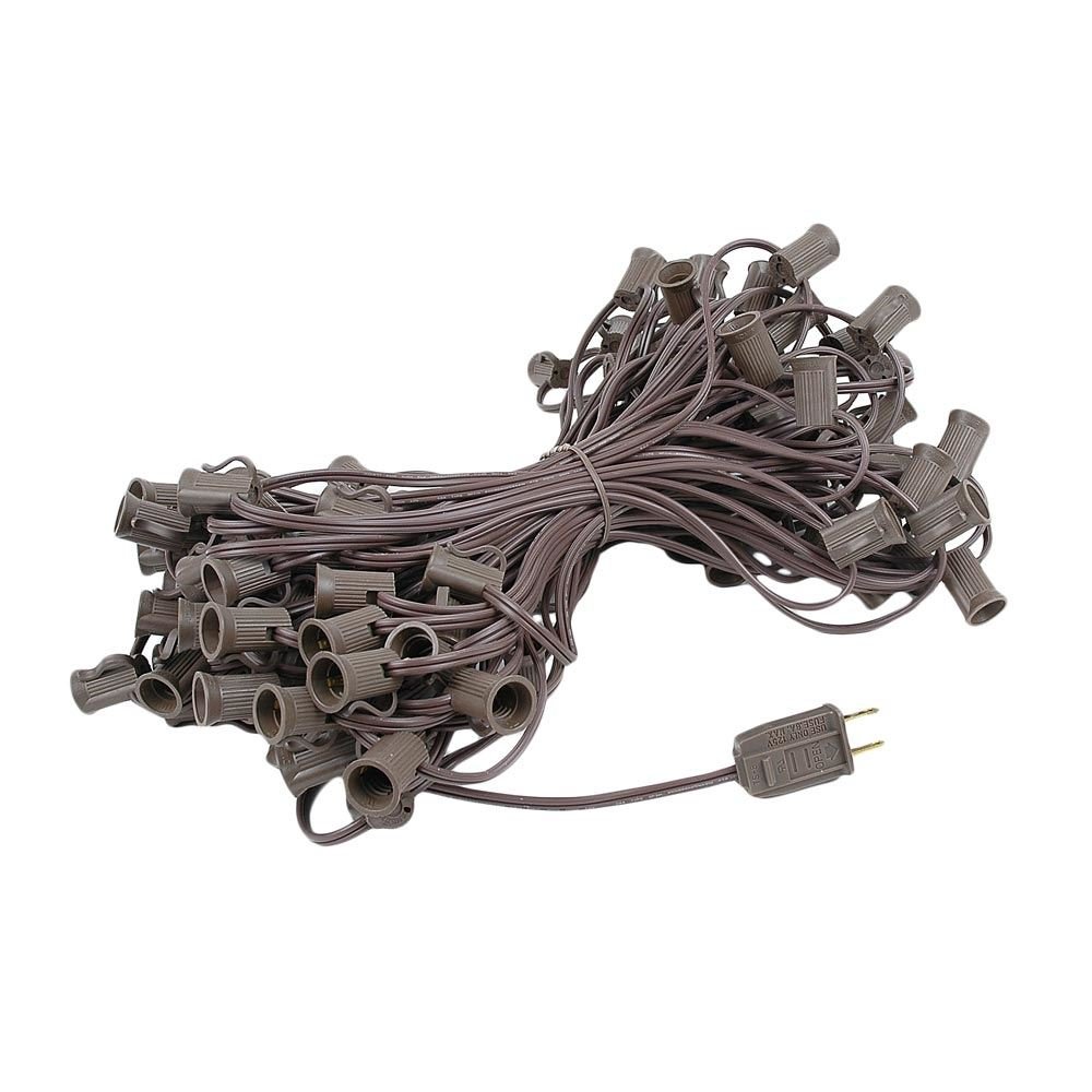 100 Foot C7 Outdoor Christmas String Lights - E12 Candelabra Base, 12