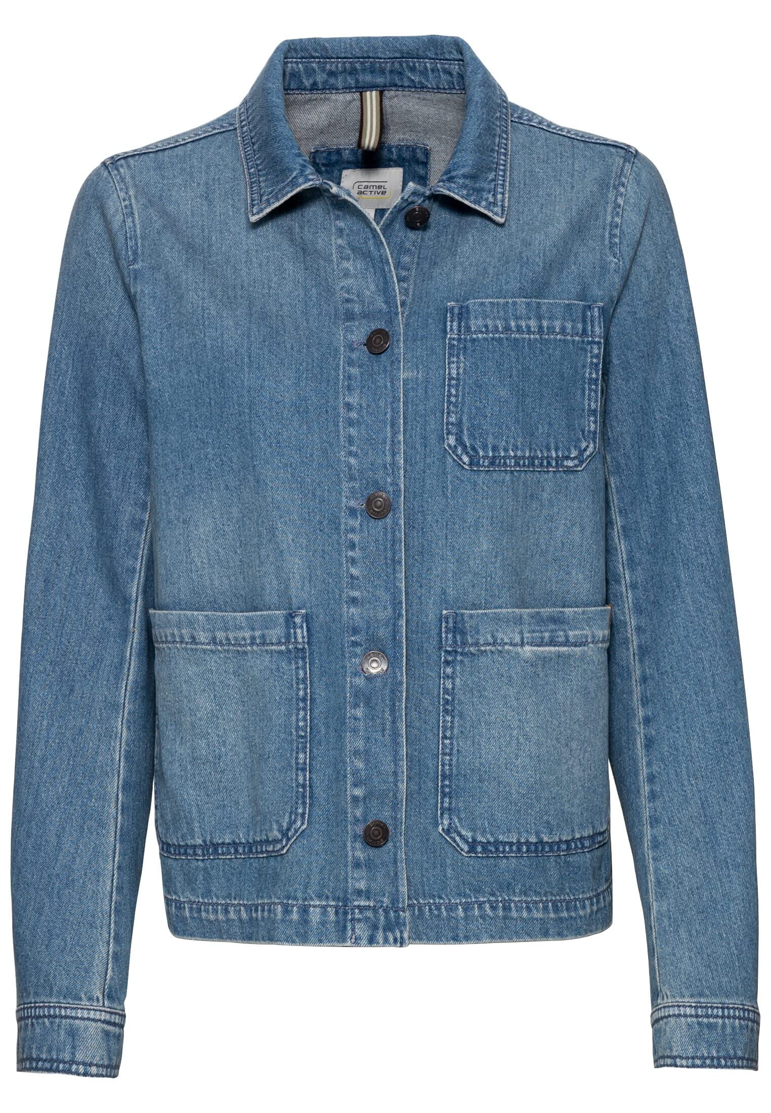 Camel Active Women's Denim Worker Jacket with Shirt Collar - Stylish Casual & Workwear for Everyday Outfits | Perfect for Office, Street Style & Outdoor Activities