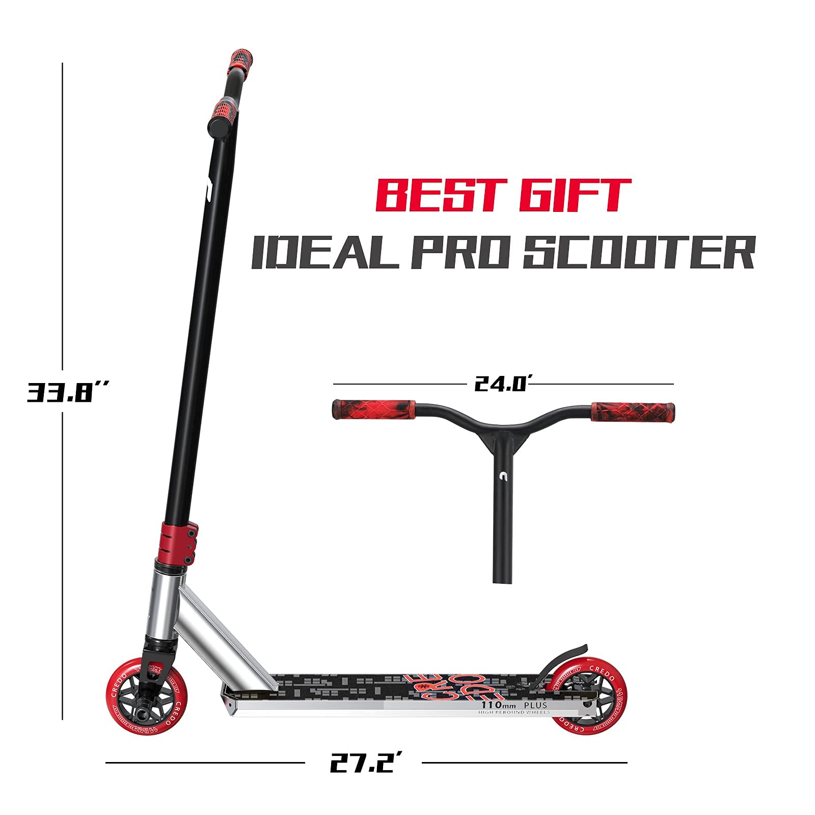 Pro Scooter - High Performance Stunt Scooter for Kids, Teens & Adults - Trick Scooter for All Skill Levels (Ages 8+) - Perfect for Street Riding, Park Tricks & Freestyle Competitions