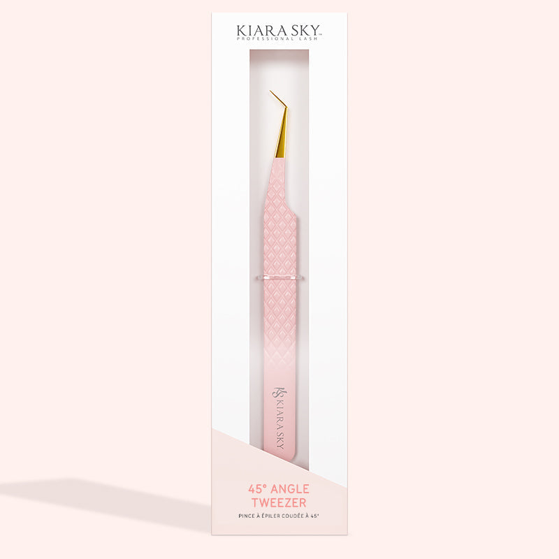 45 Degree Angle Tweezers - Precision Stainless Steel Slant Tip Tweezers for Eyebrows, Splinters & Ingrown Hairs - Perfect for Salon, Home & Travel Grooming Kit
