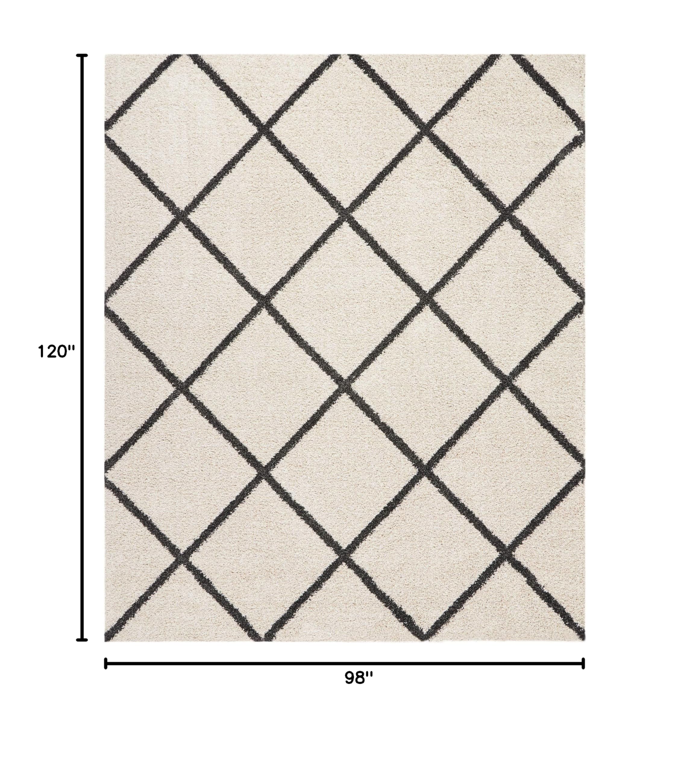 Nourison Brisbane Shag Ivory/Charcoal 8'2
