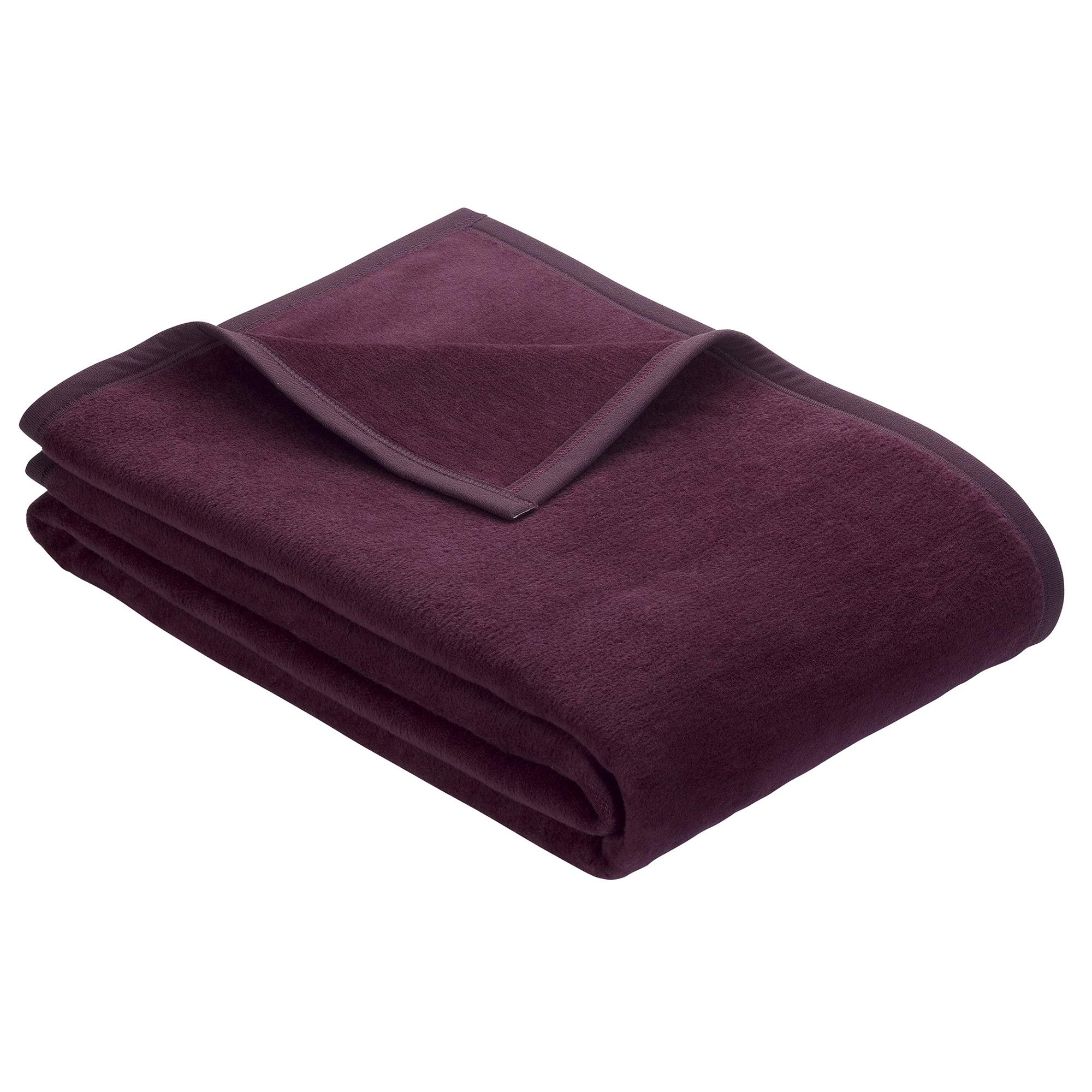 IBENA Plush Solid Color Cotton Blend Queen Size Bed Blanket - Merlot Red | Ultra Soft & Breathable | Perfect for Bedroom, Living Room, and Guest Room Comfort